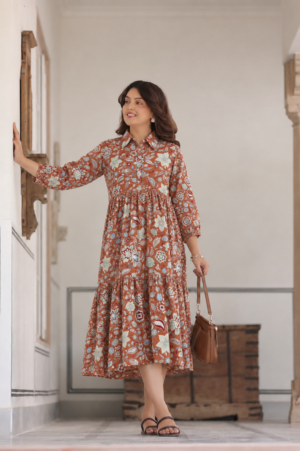 Rustic Petals Cotton Maternity - Nursing Dress