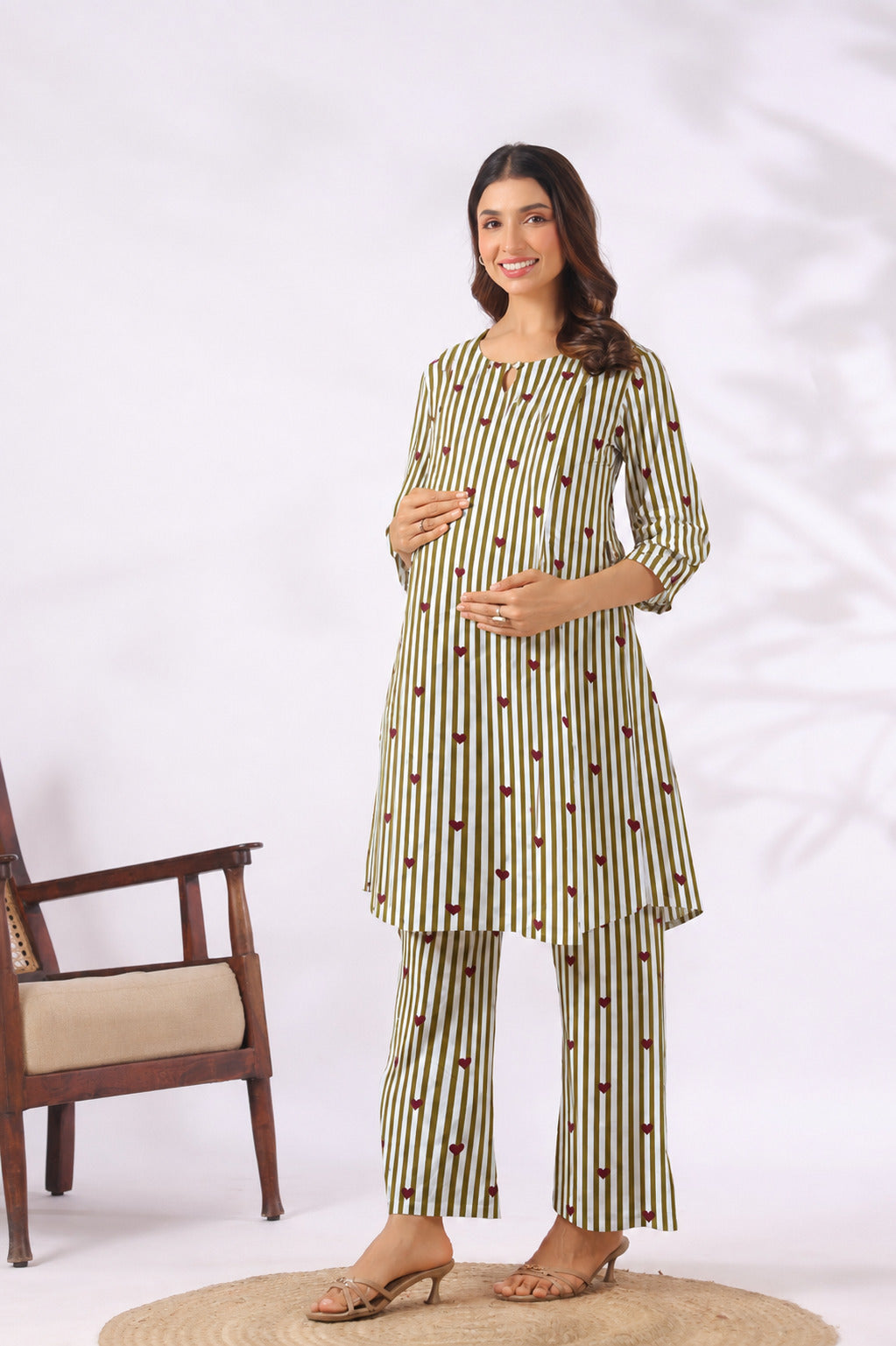 Love Lines Cotton Maternity - Nursing Co-ord Set