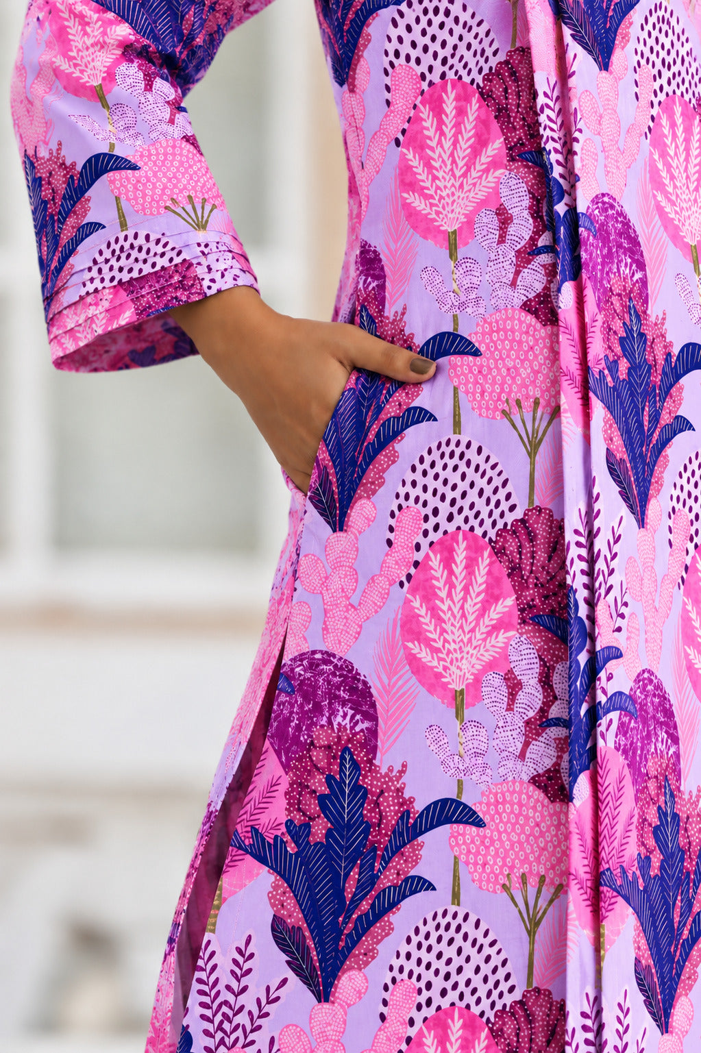 Lavender Bloom Garden Cotton Maternity - Nursing Co-ord Set