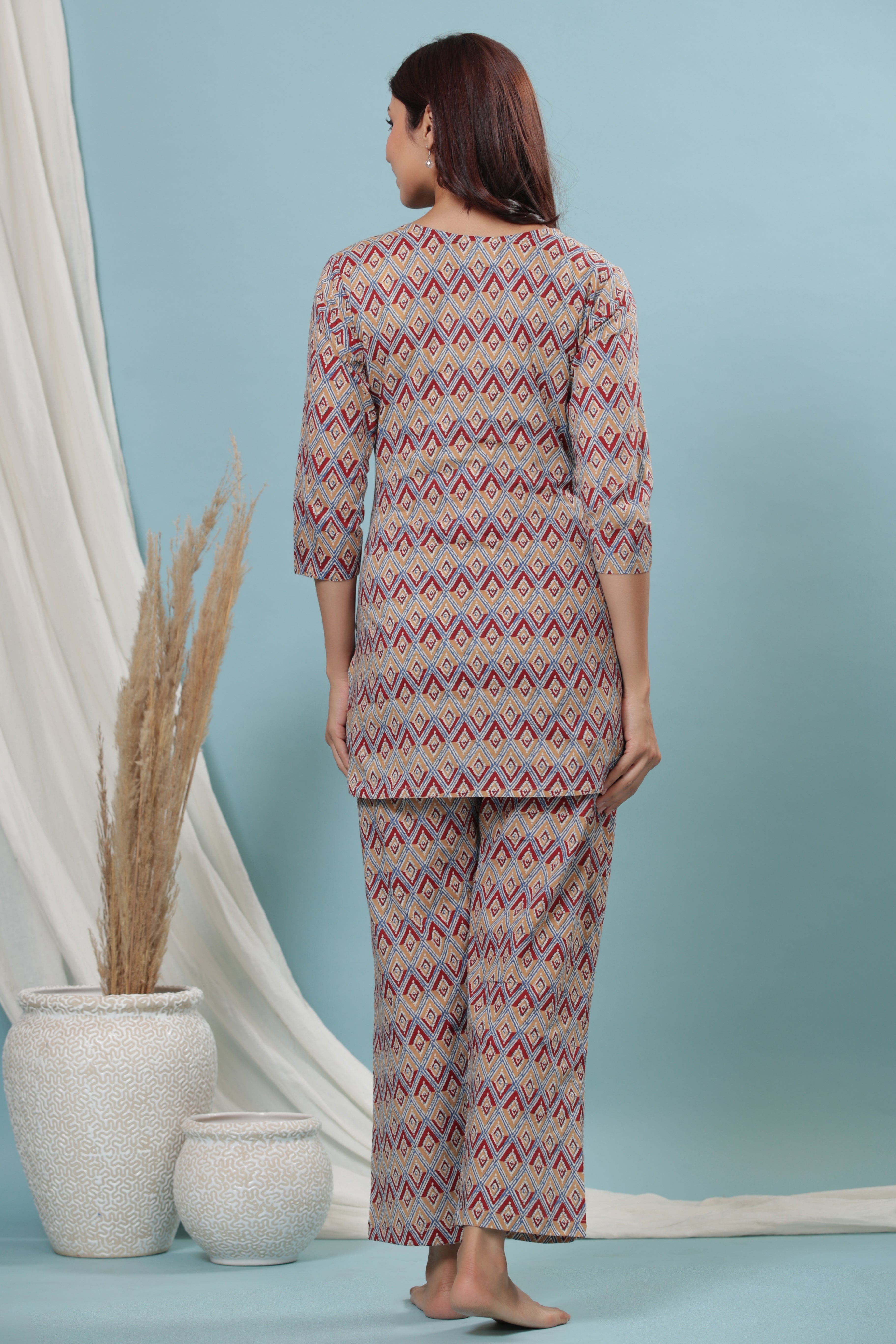 Jazzy Abstract Cotton Maternity - Nursing Co-ord Set