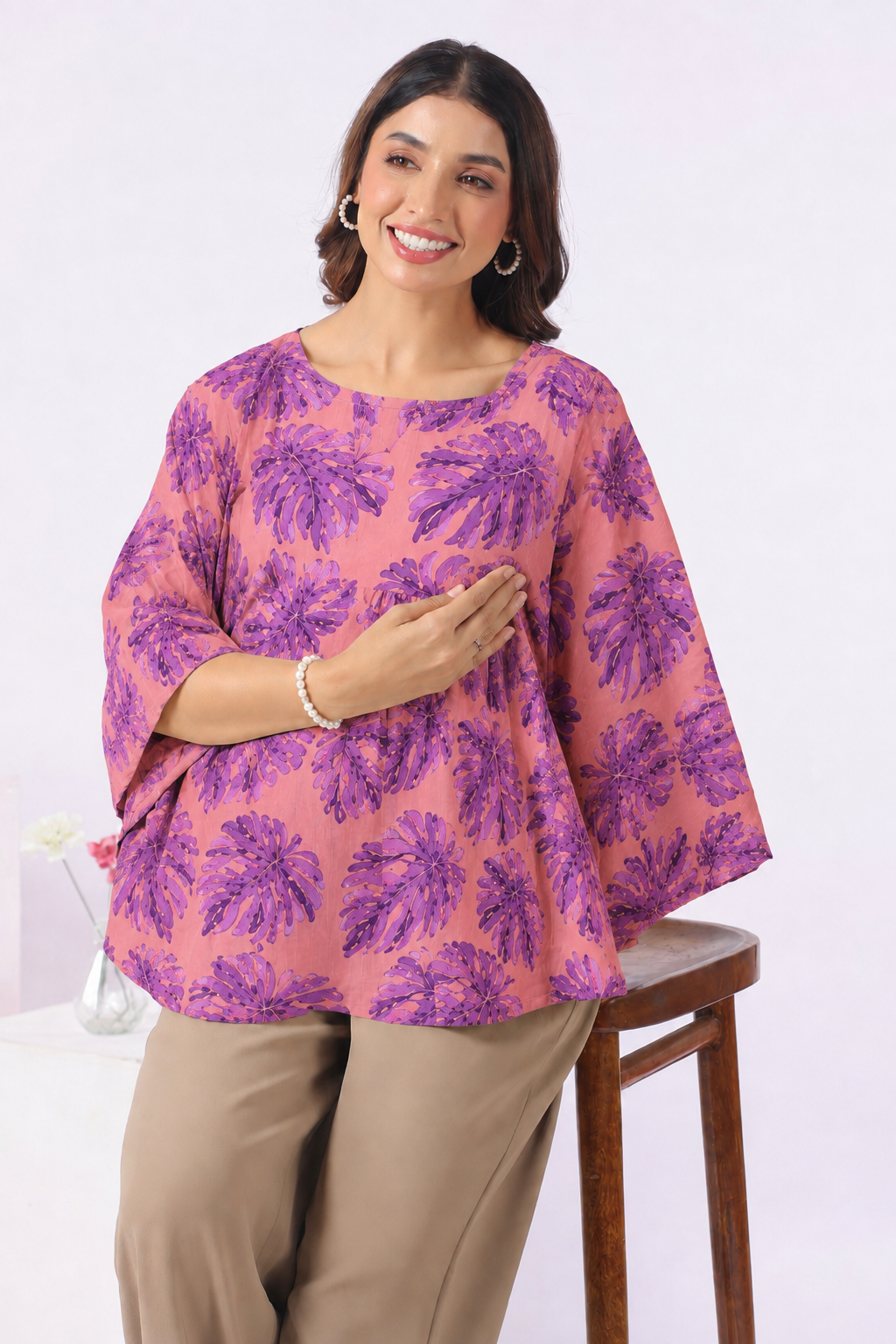 Twilight Bloom Leafy Cotton Nursing Cover (One-Size)