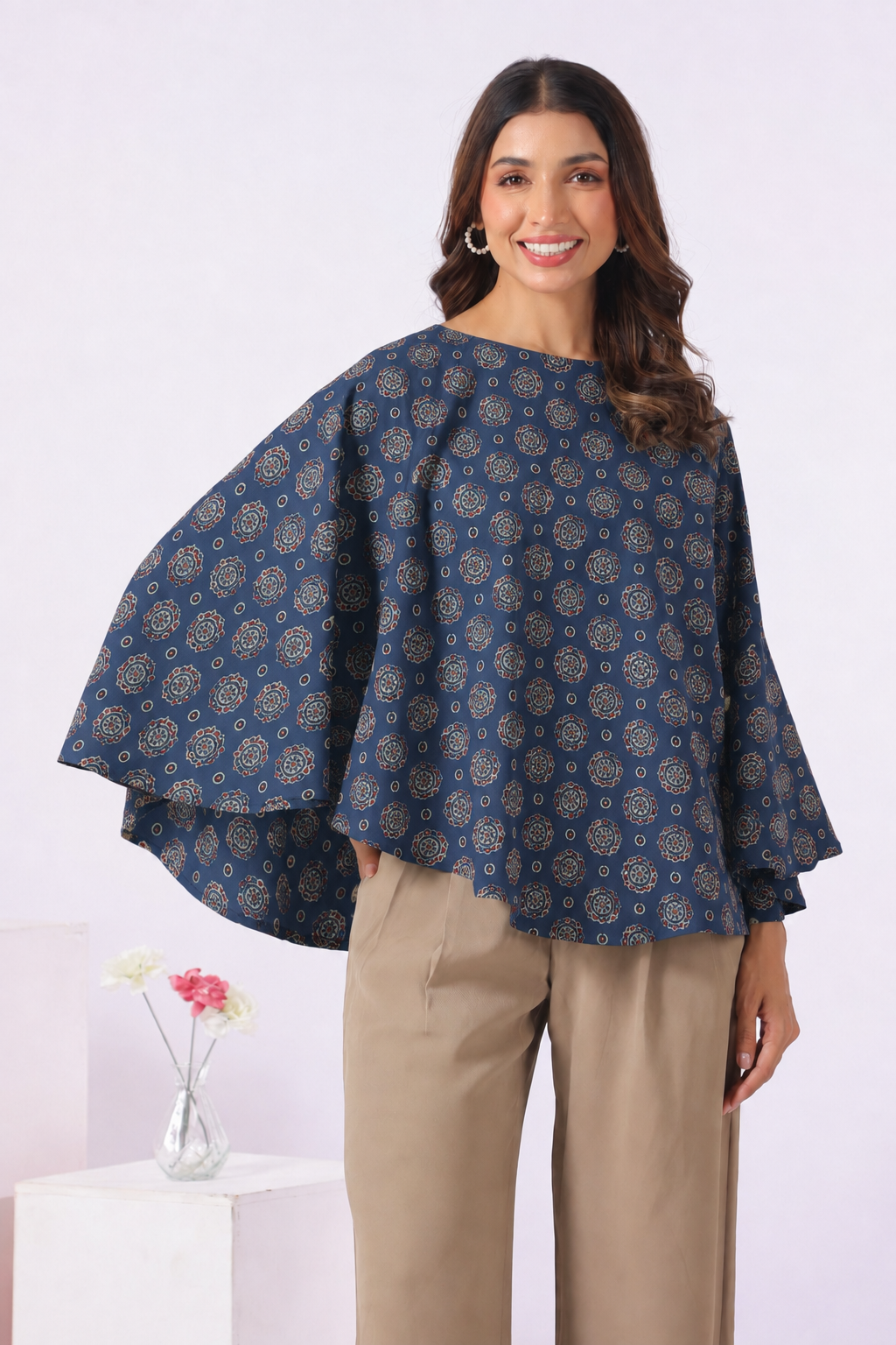 Indigo Mandala Bloom Cotton Nursing Cover (One-Size)