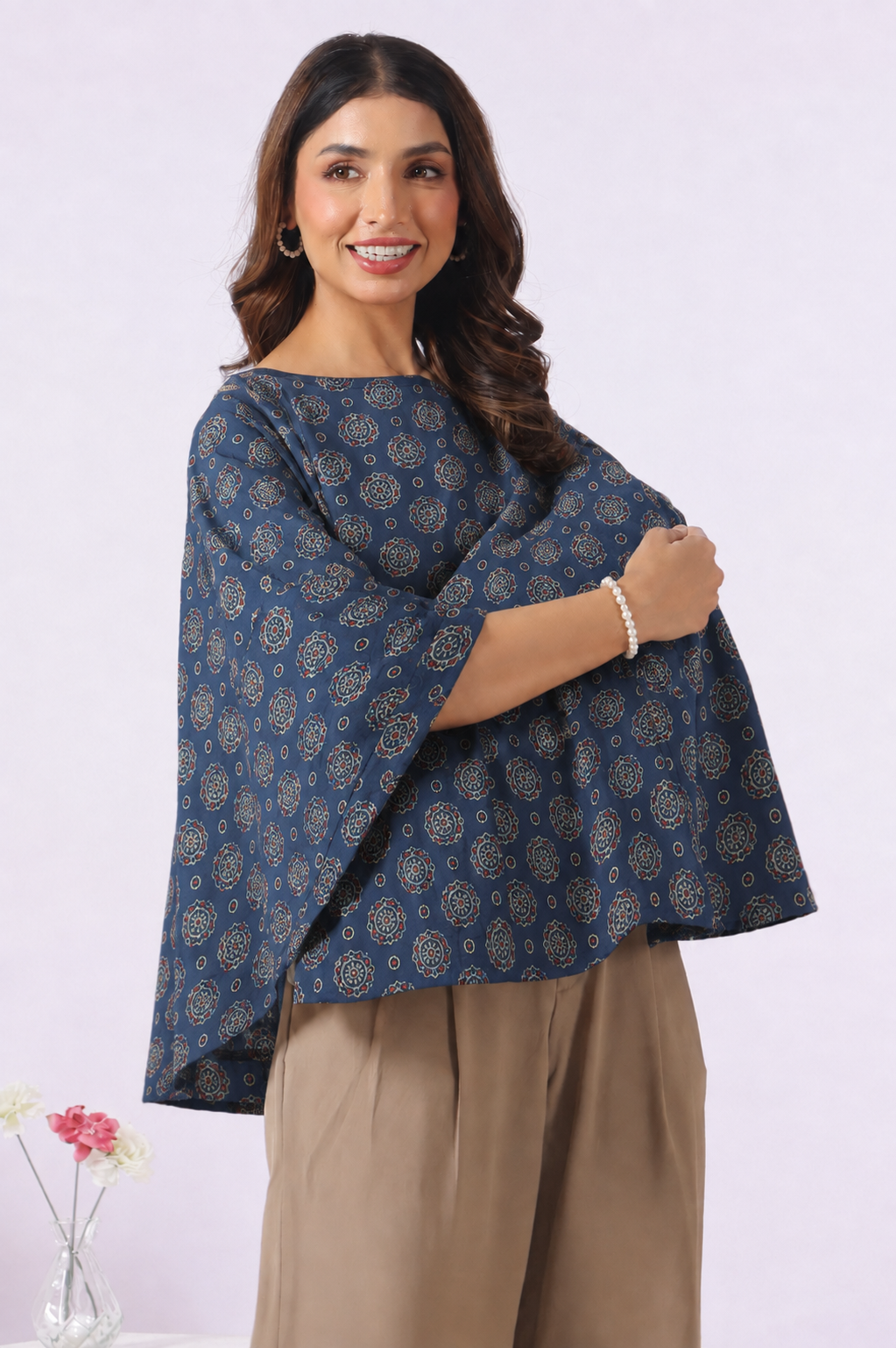 Indigo Mandala Bloom Cotton Nursing Cover (One-Size)