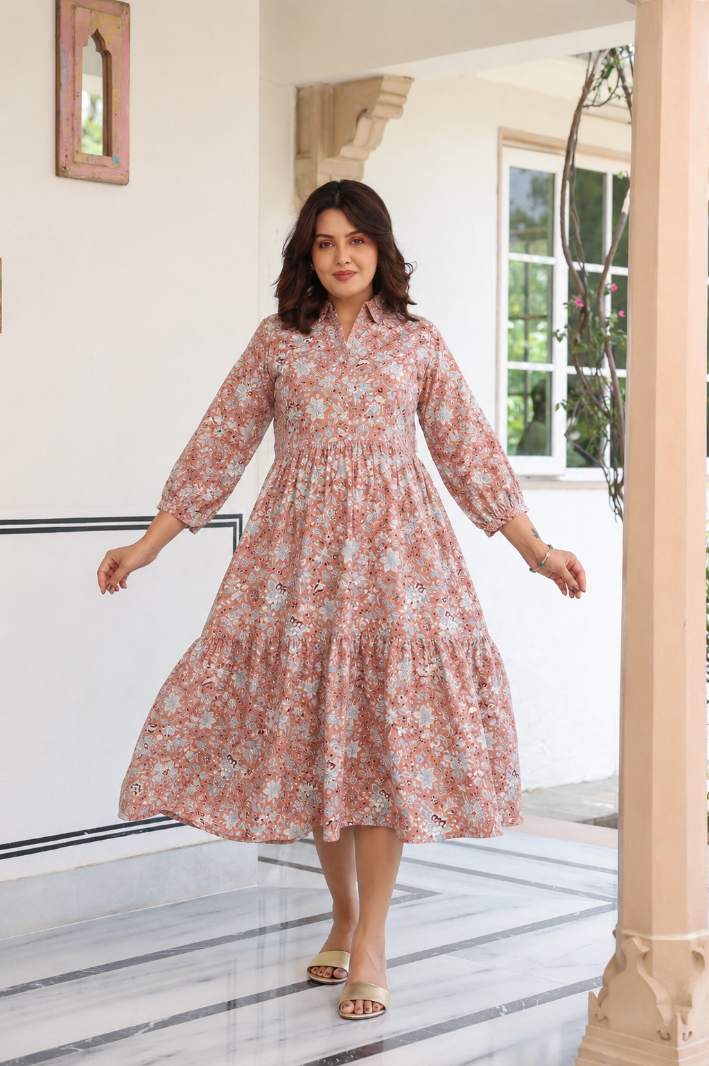 Rustic Petals Cotton Maternity - Nursing Dress
