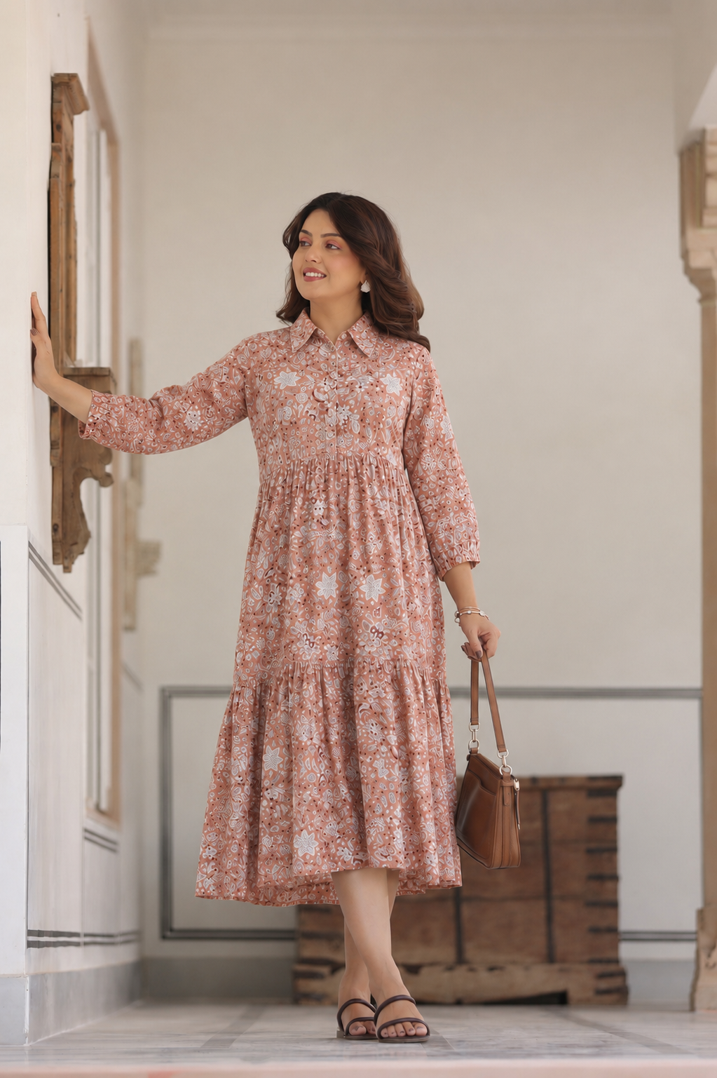 Rustic Petals Cotton Maternity - Nursing Dress