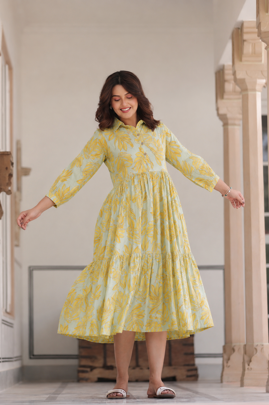 Tropical Breeze Cotton Maternity - Nursing Dress