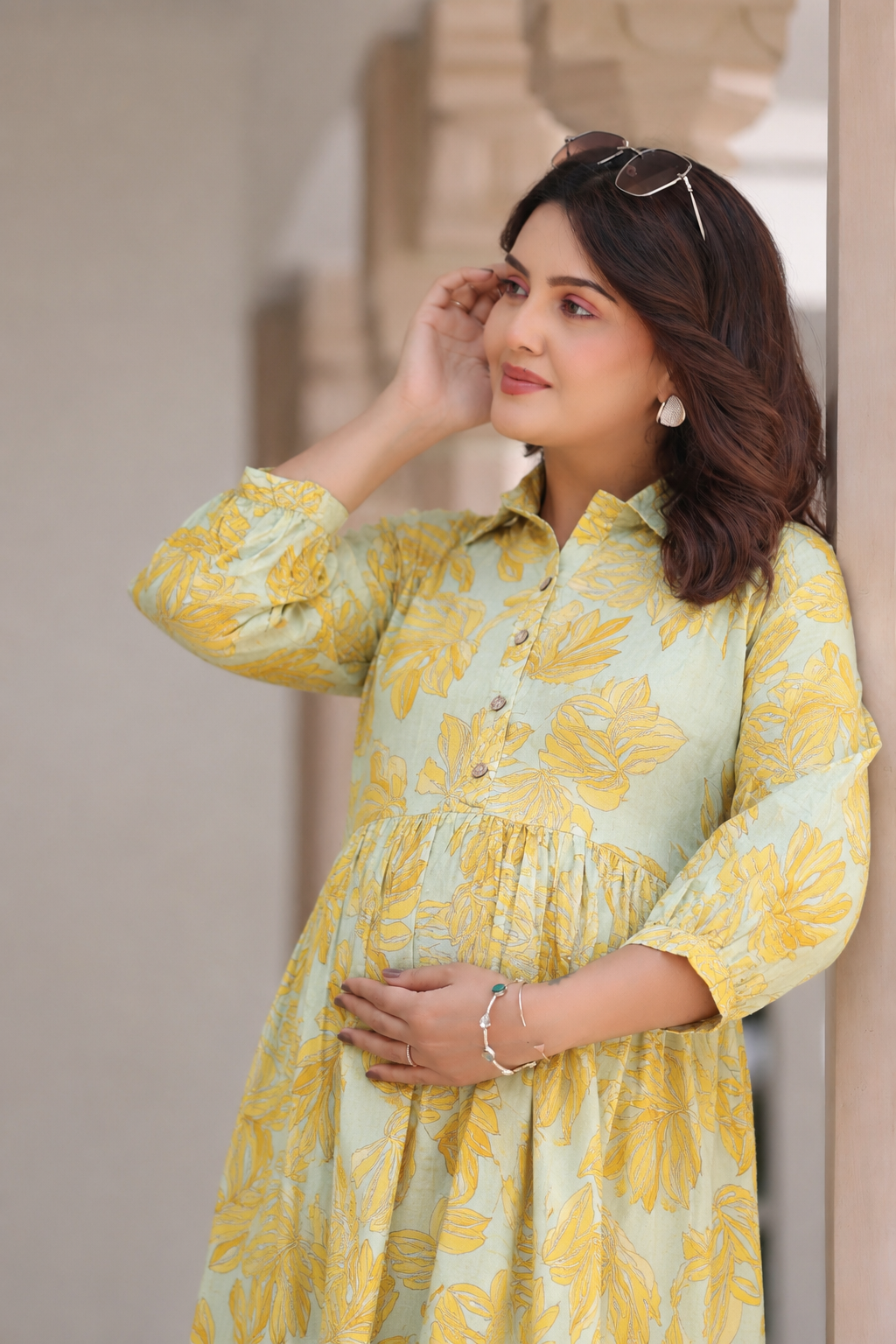 Tropical Breeze Cotton Maternity - Nursing Dress