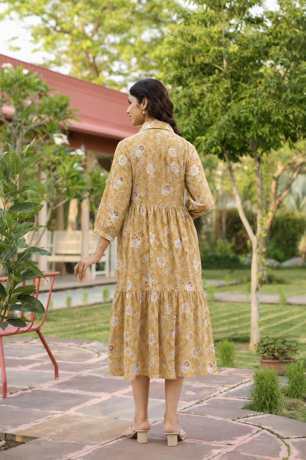 Wildflower Gold Cotton Dress