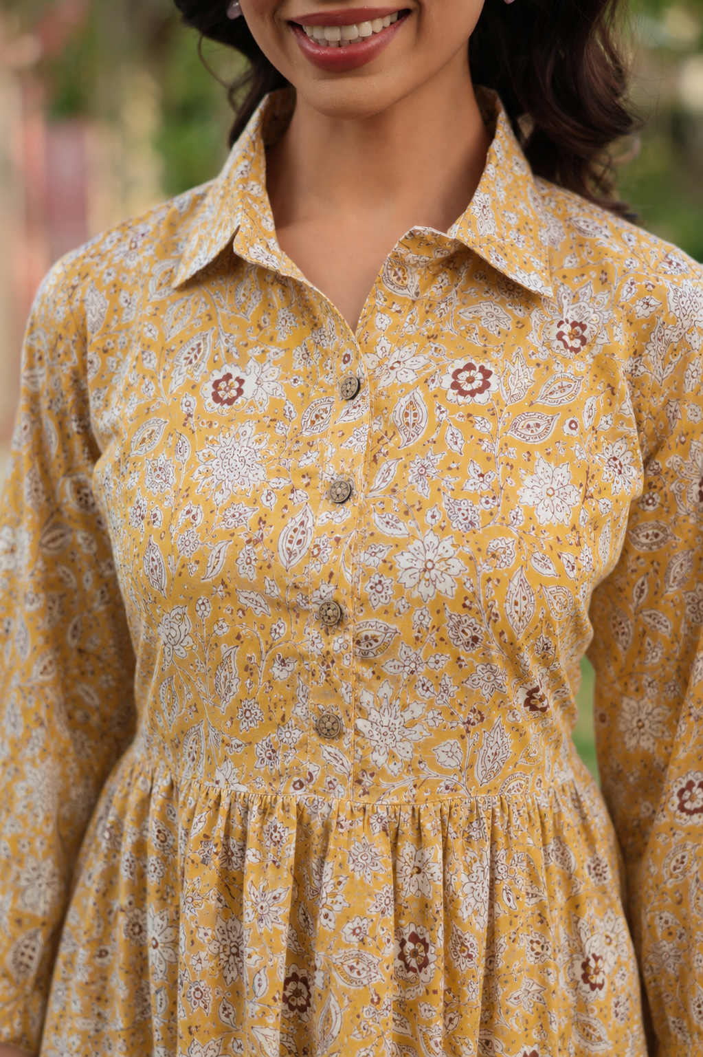 Wildflower Gold Cotton Dress
