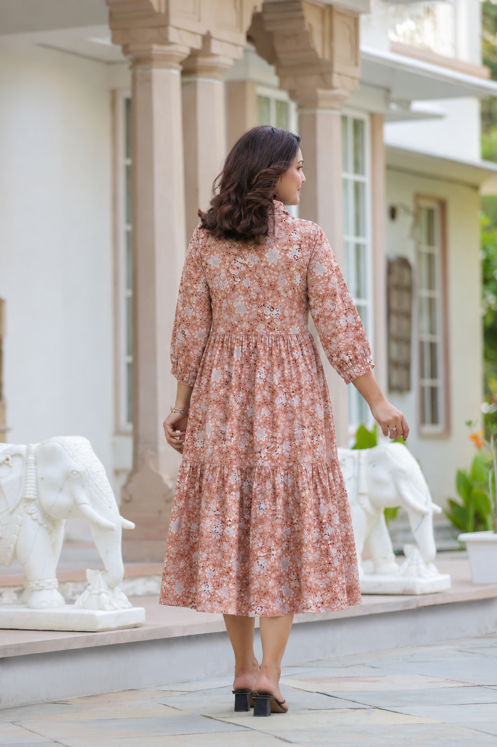 Rustic Petals Cotton Dress