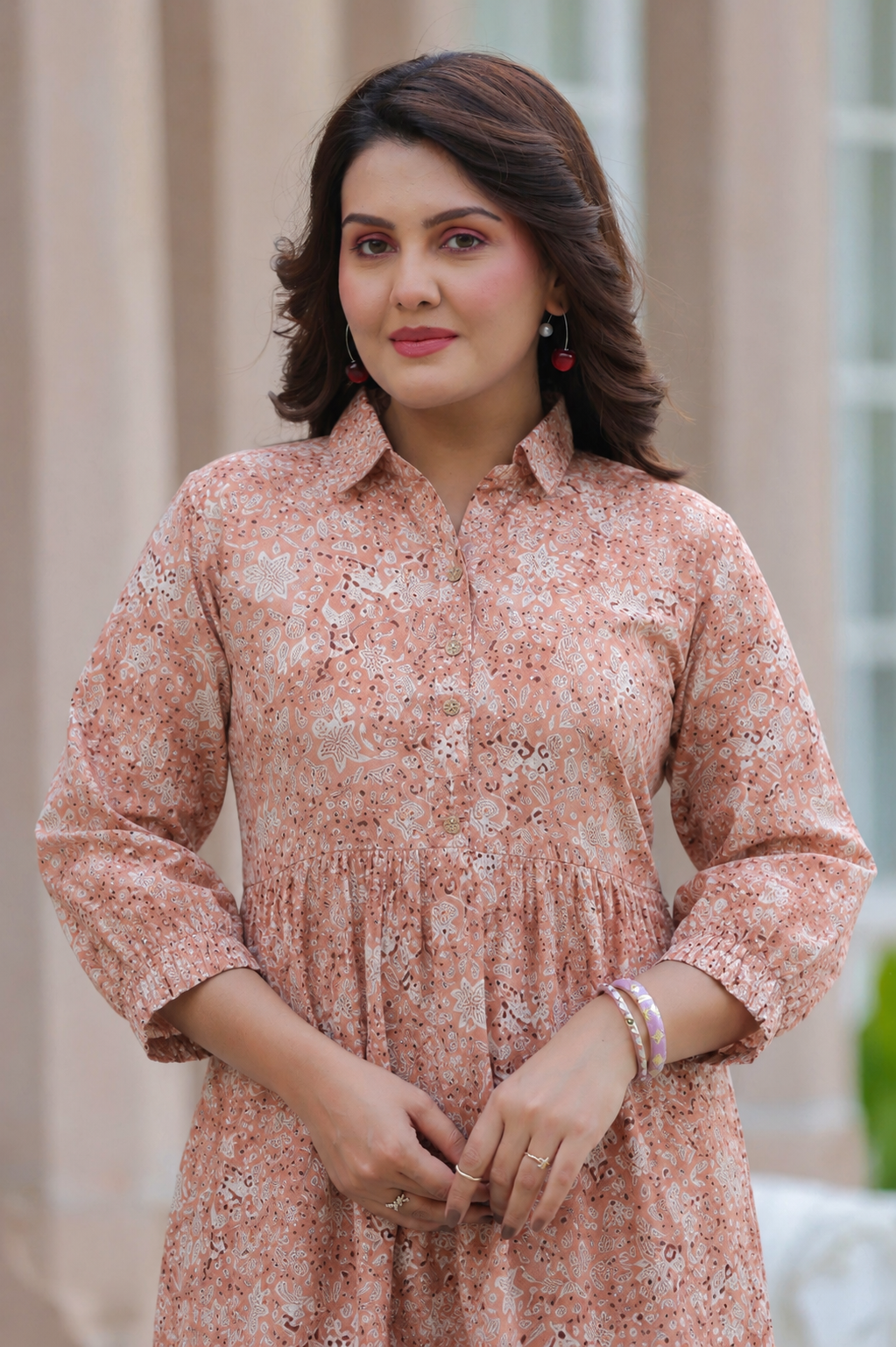Rustic Petals Cotton Dress