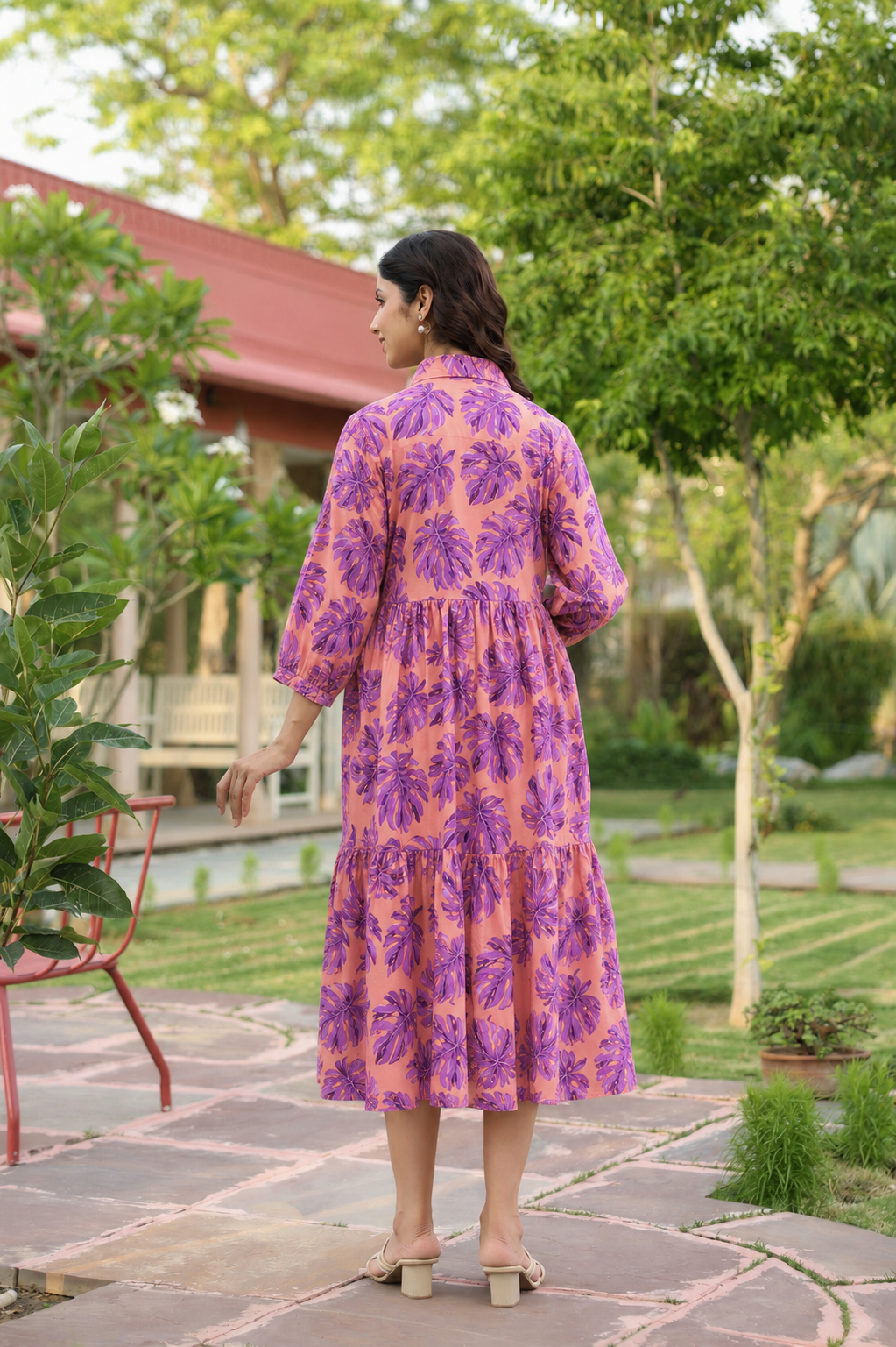 Twilight Bloom Cotton Dress