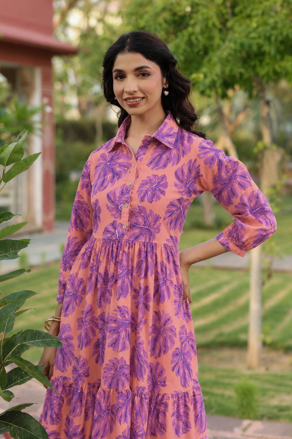 Twilight Bloom Cotton Dress