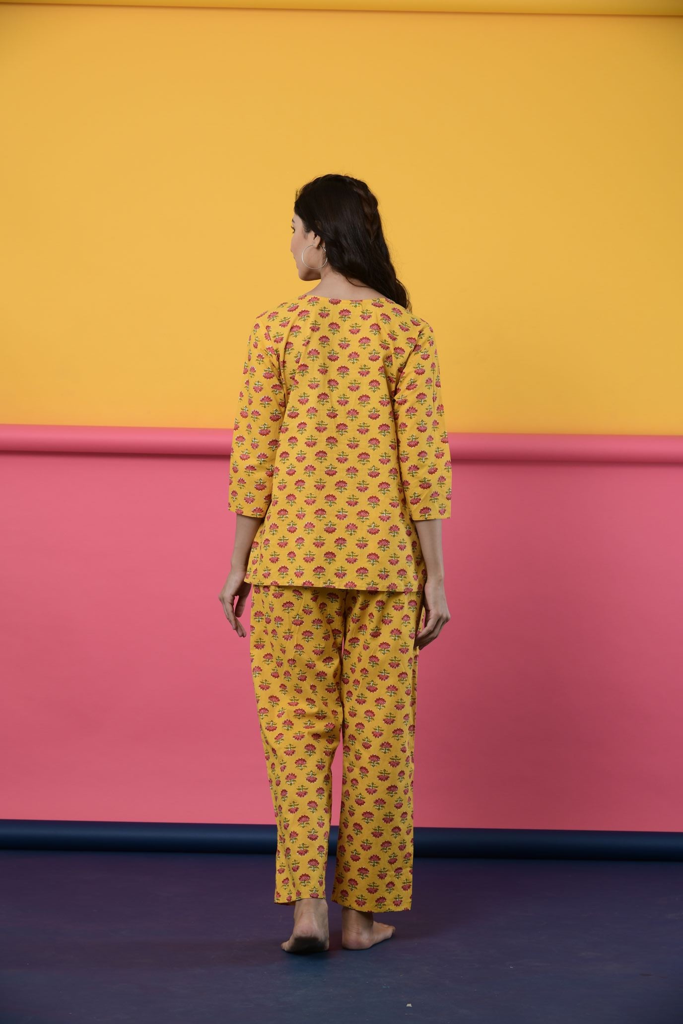 Sunshine Lotus Cotton Loungewear Set