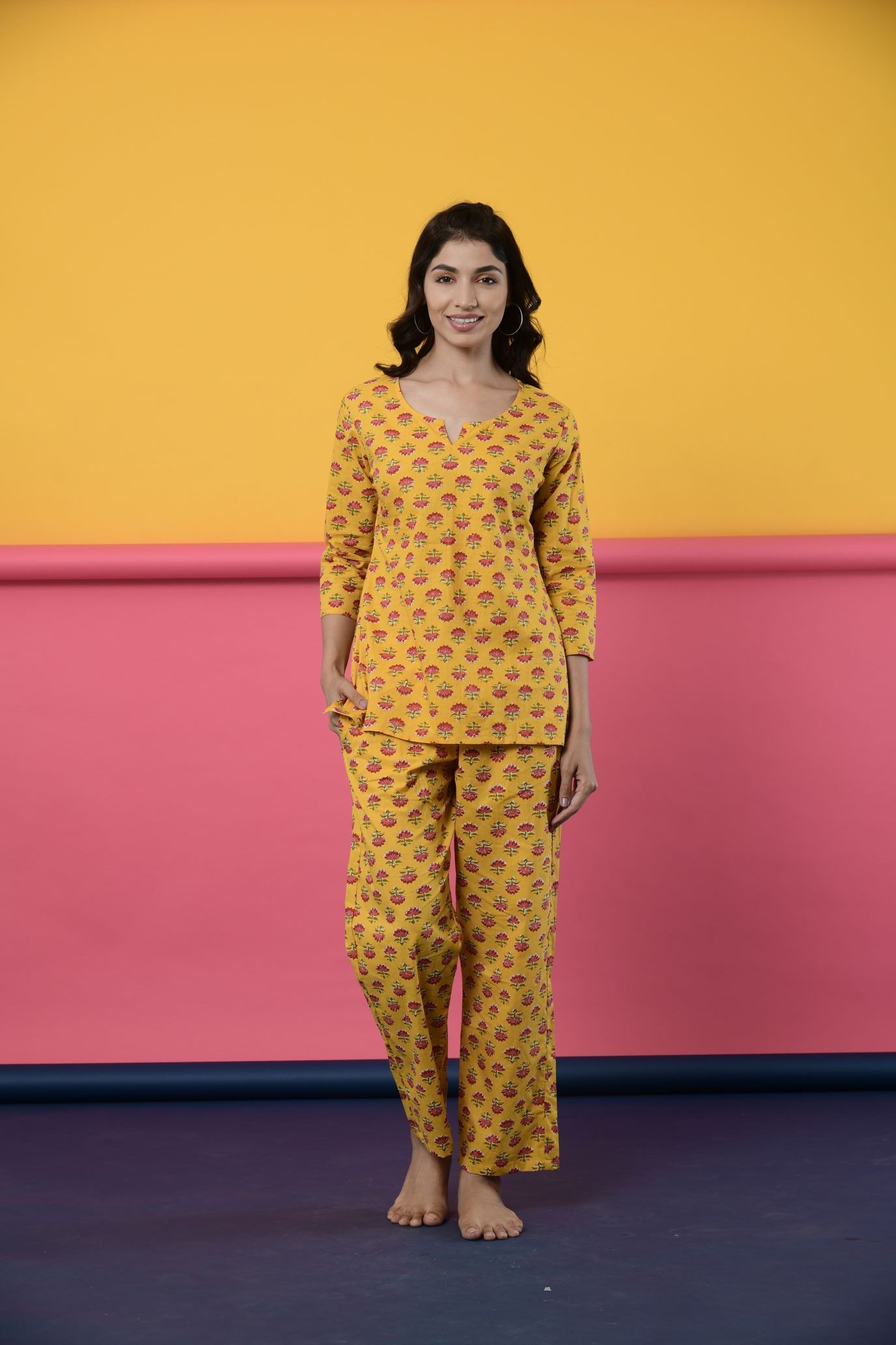 Sunshine Lotus Cotton Loungewear Set