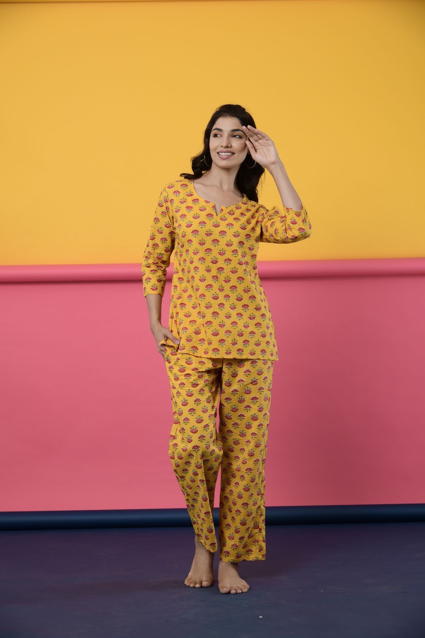 Sunshine Lotus Cotton Loungewear Set