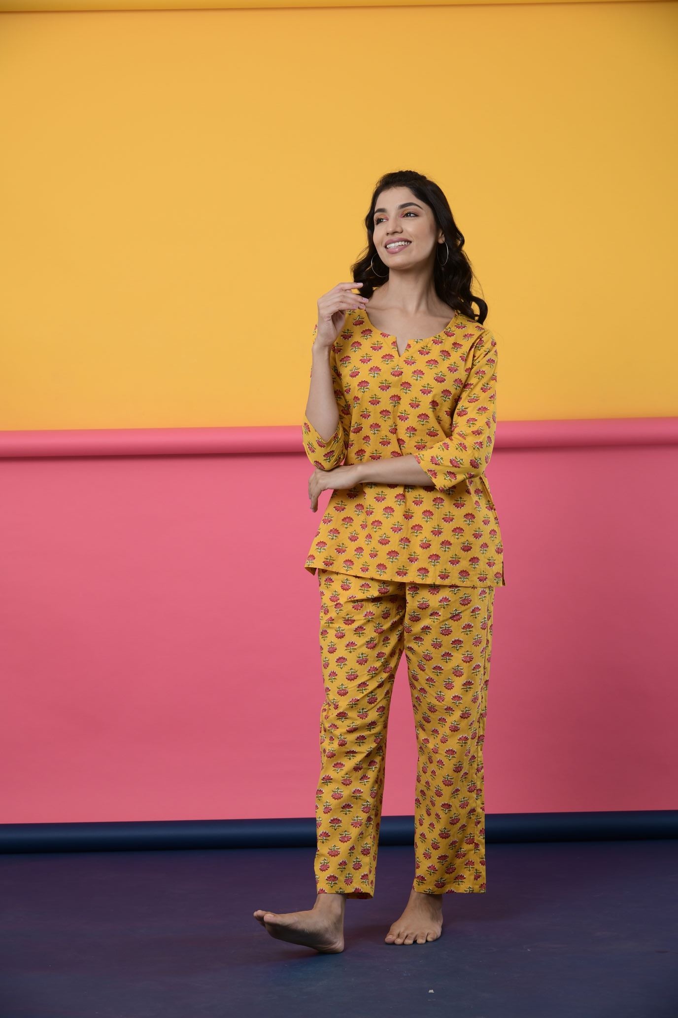 Sunshine Lotus Cotton Loungewear Set