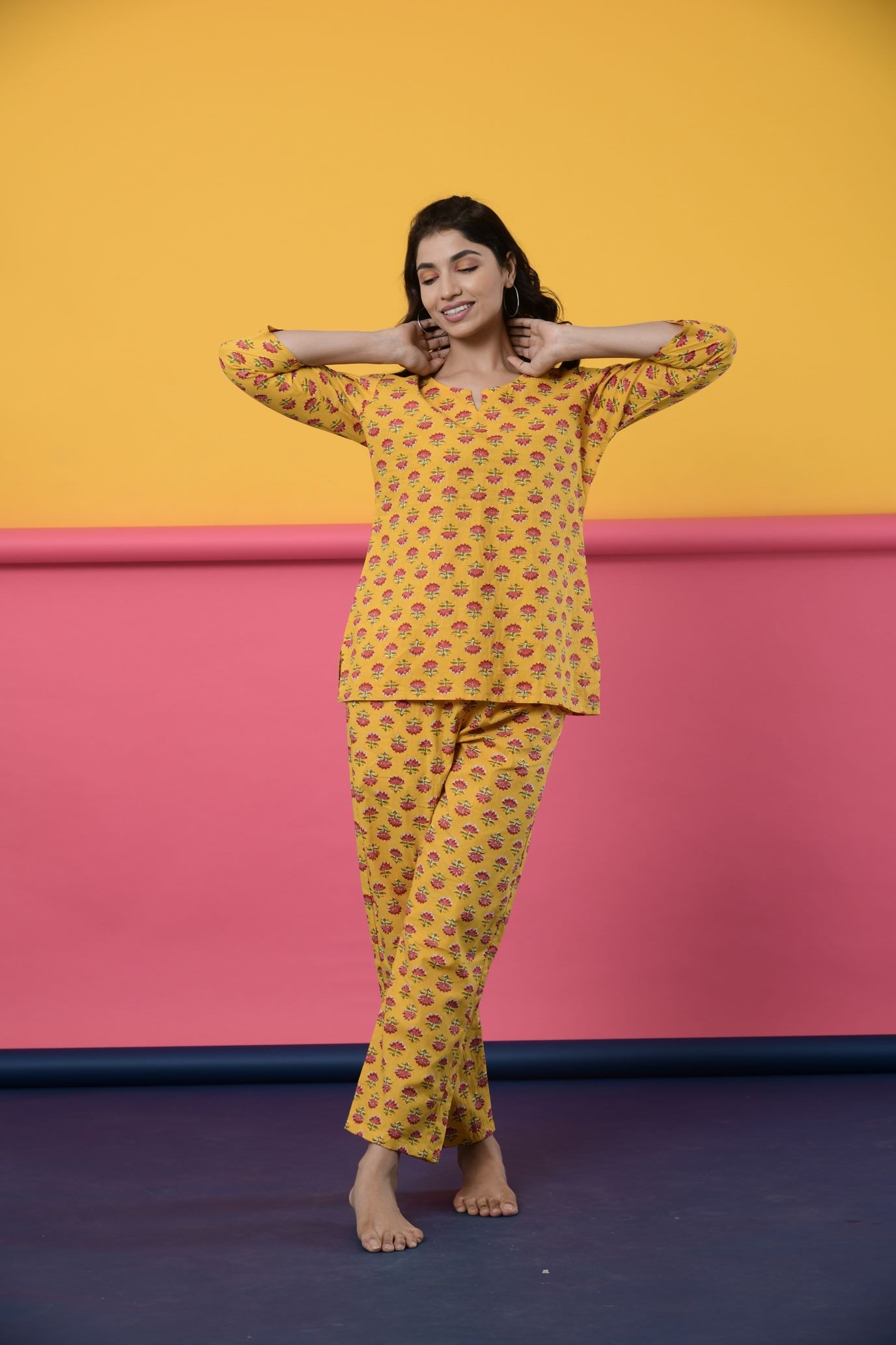 Sunshine Lotus Cotton Loungewear Set