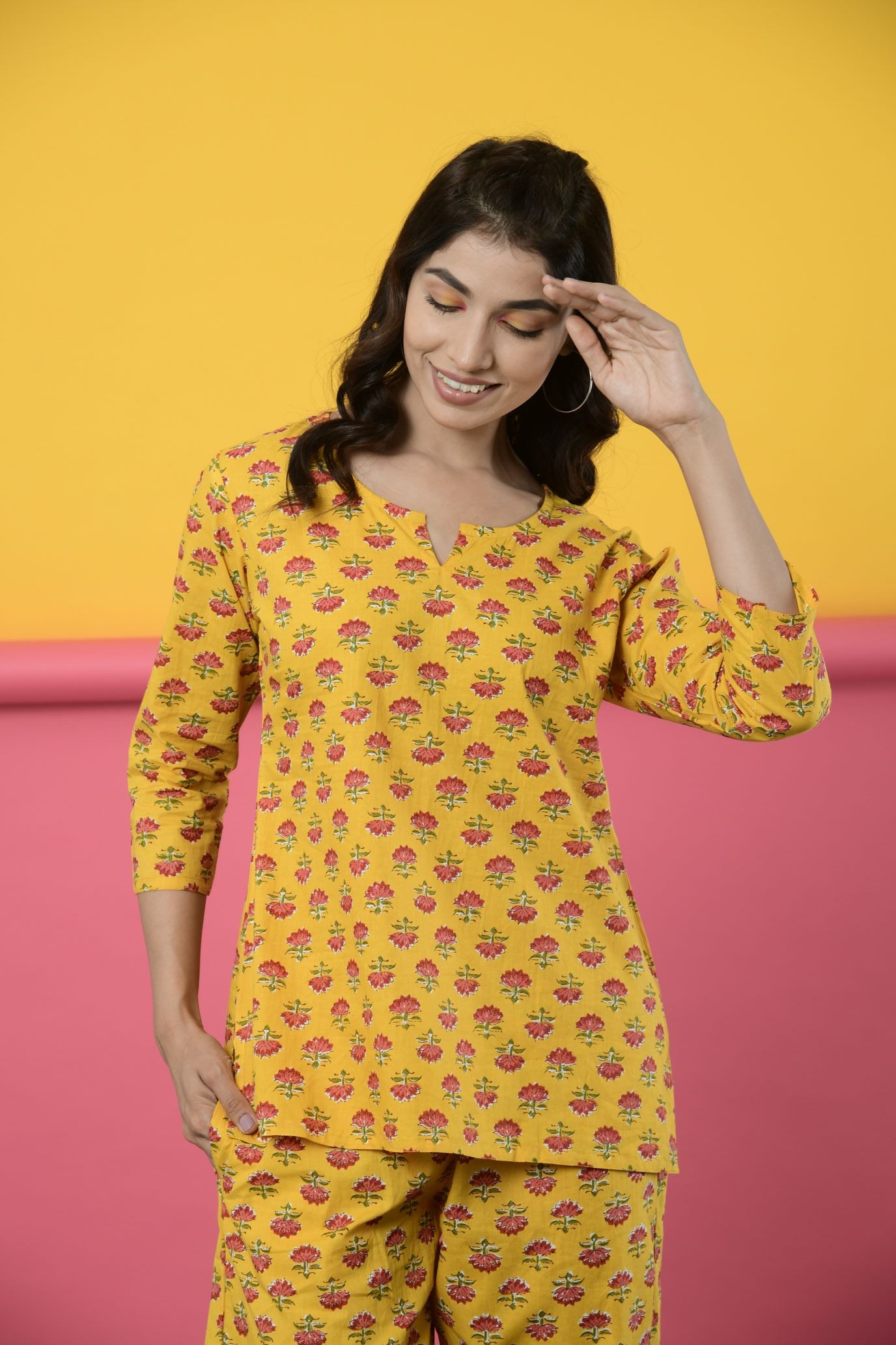 Sunshine Lotus Cotton Loungewear Set