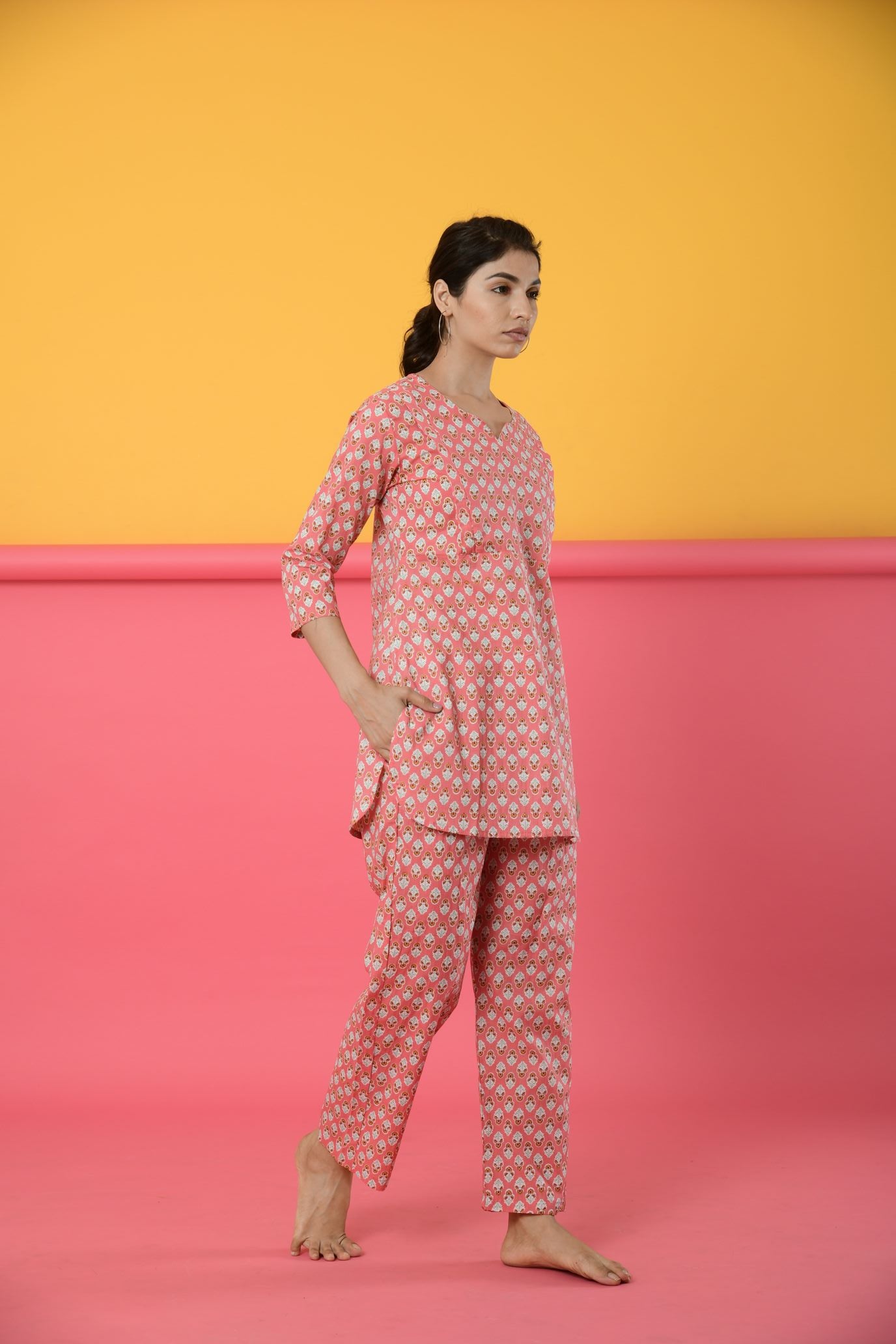 Georgia Peach Cotton Maternity - Nursing Co-ord Set