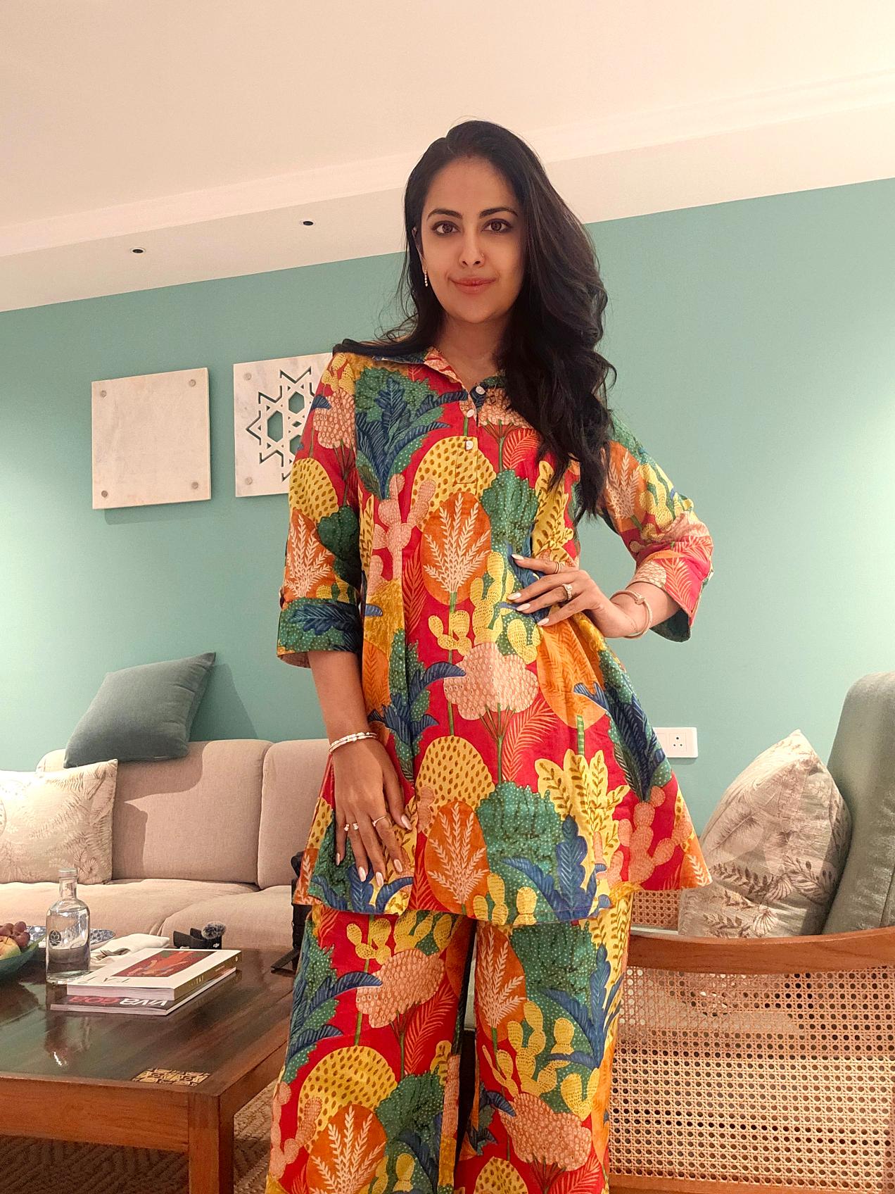 Vivid Bloom Cotton Co-ord Set