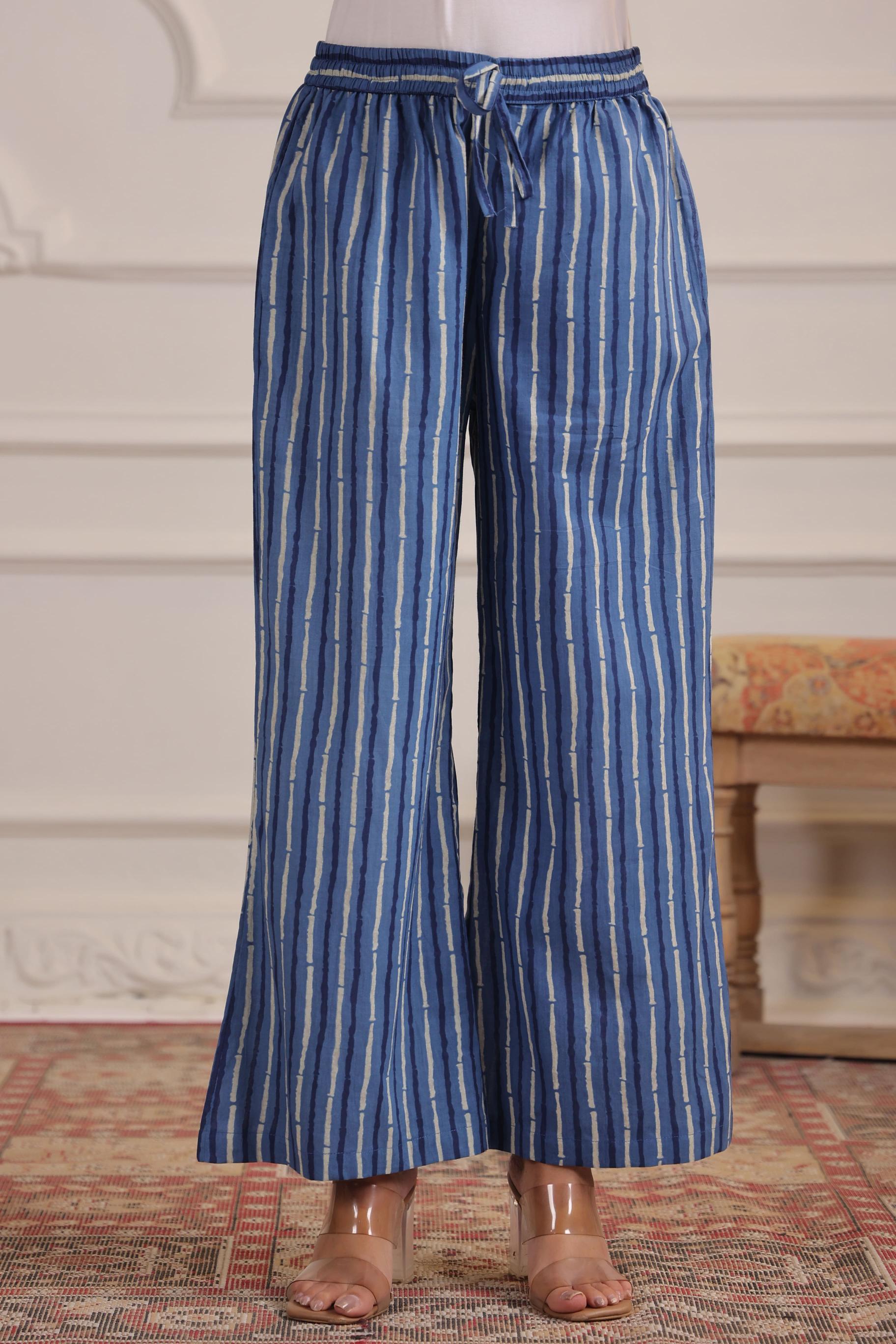Indigo Striped Cotton Co-ord Set