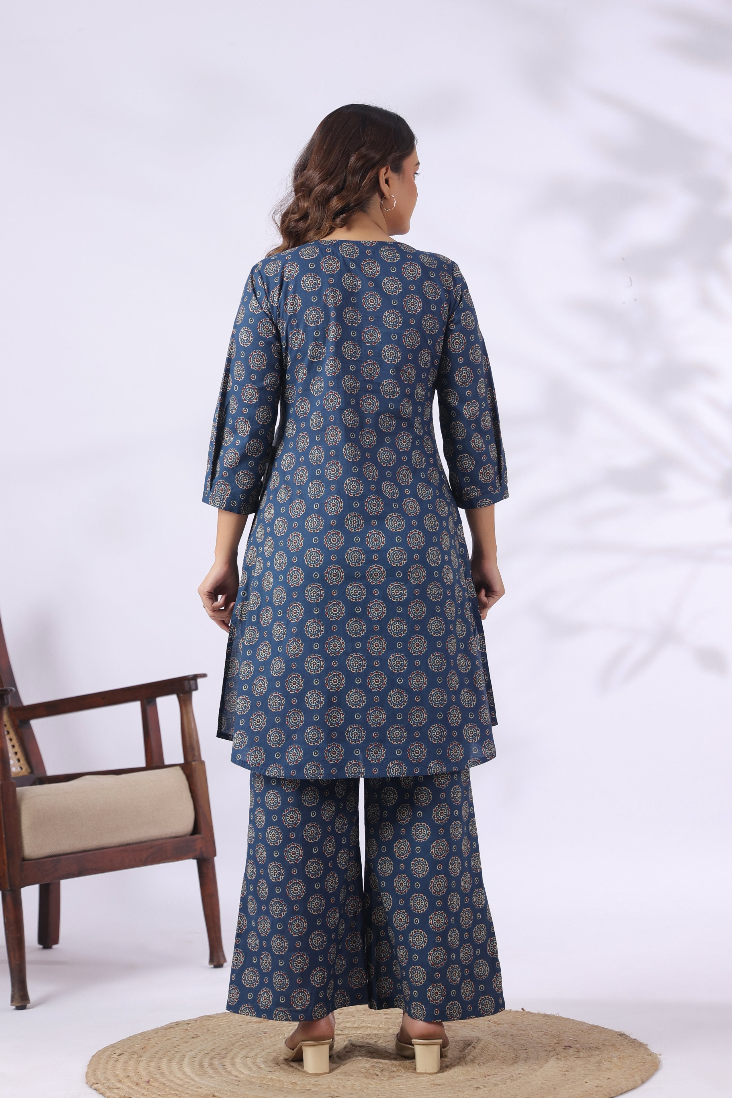 Indigo Mandala Bloom Cotton Maternity - Nursing Co-ord Set