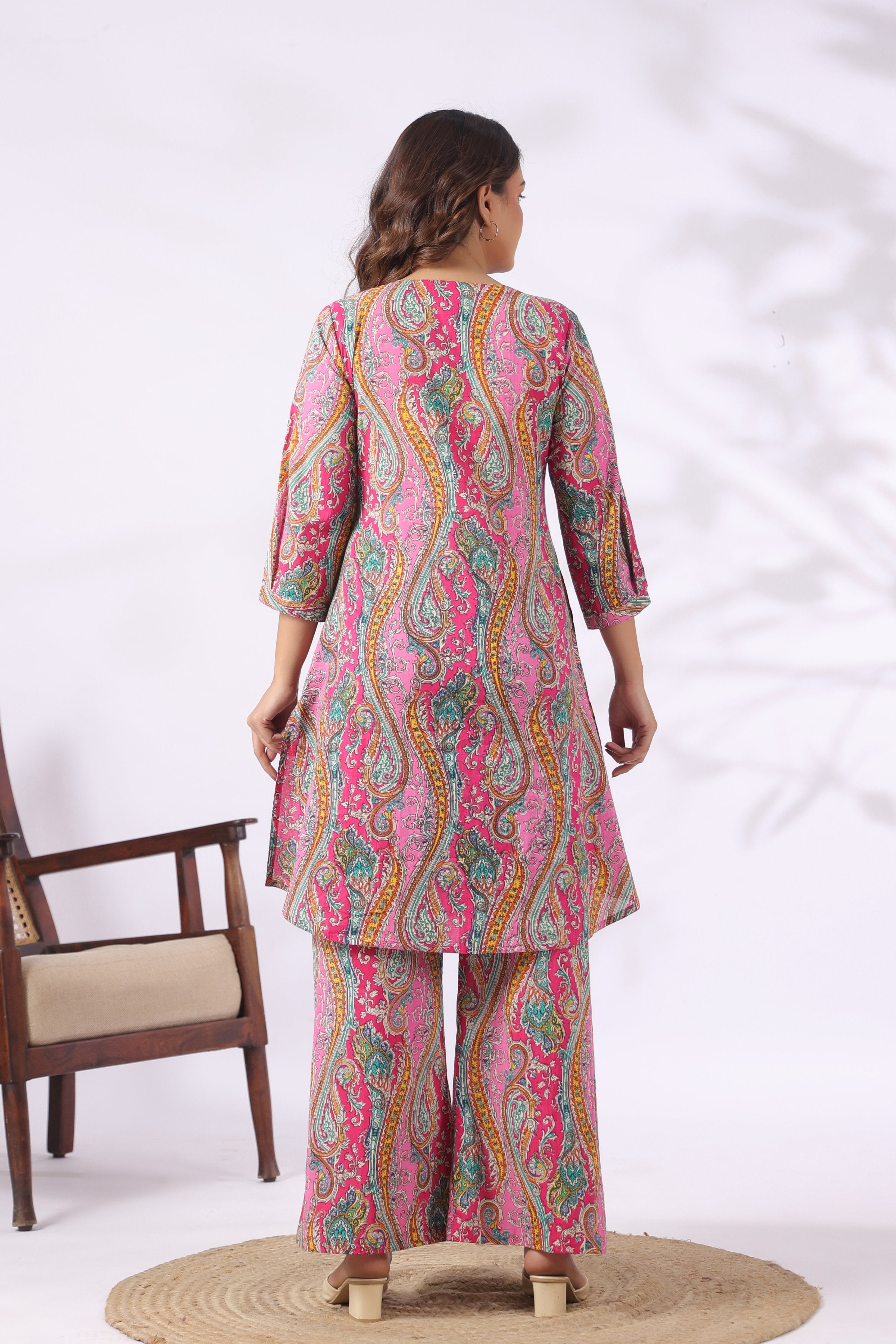 Maharani Paisley Splash Cotton Maternity - Nursing Co-ord Set