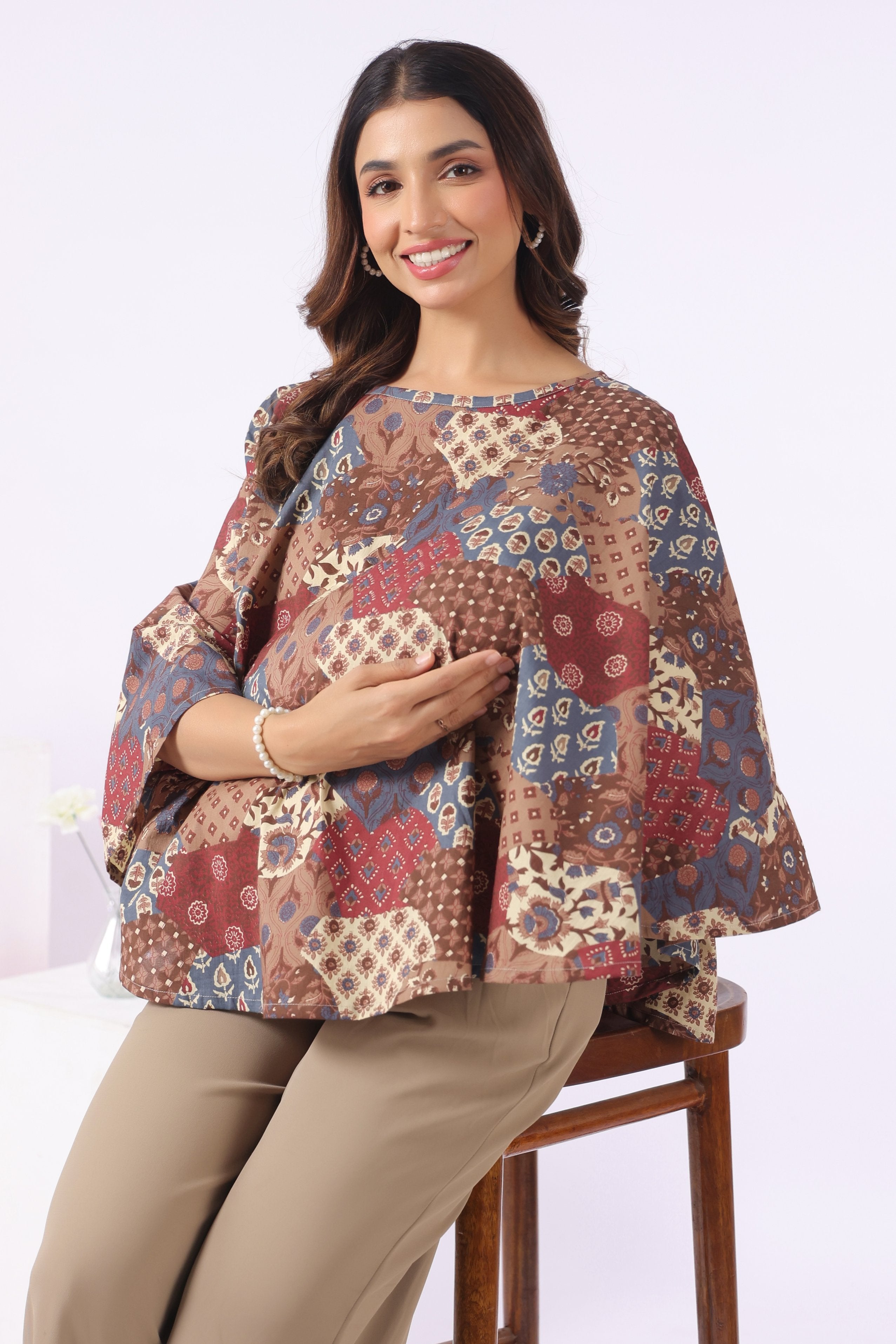 Earthy Bloom Cotton Nursing Cover (One-Size)