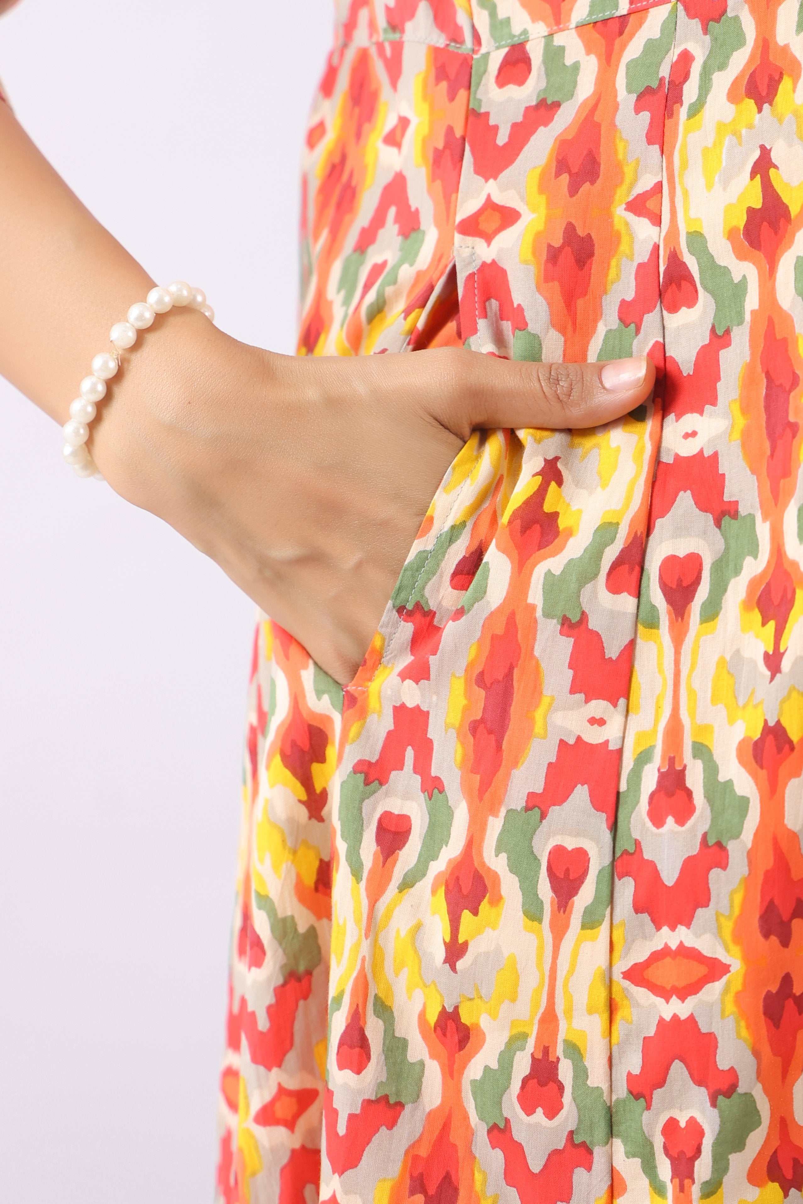 Rangrez Ikat Cotton Maternity - Nursing Kurta