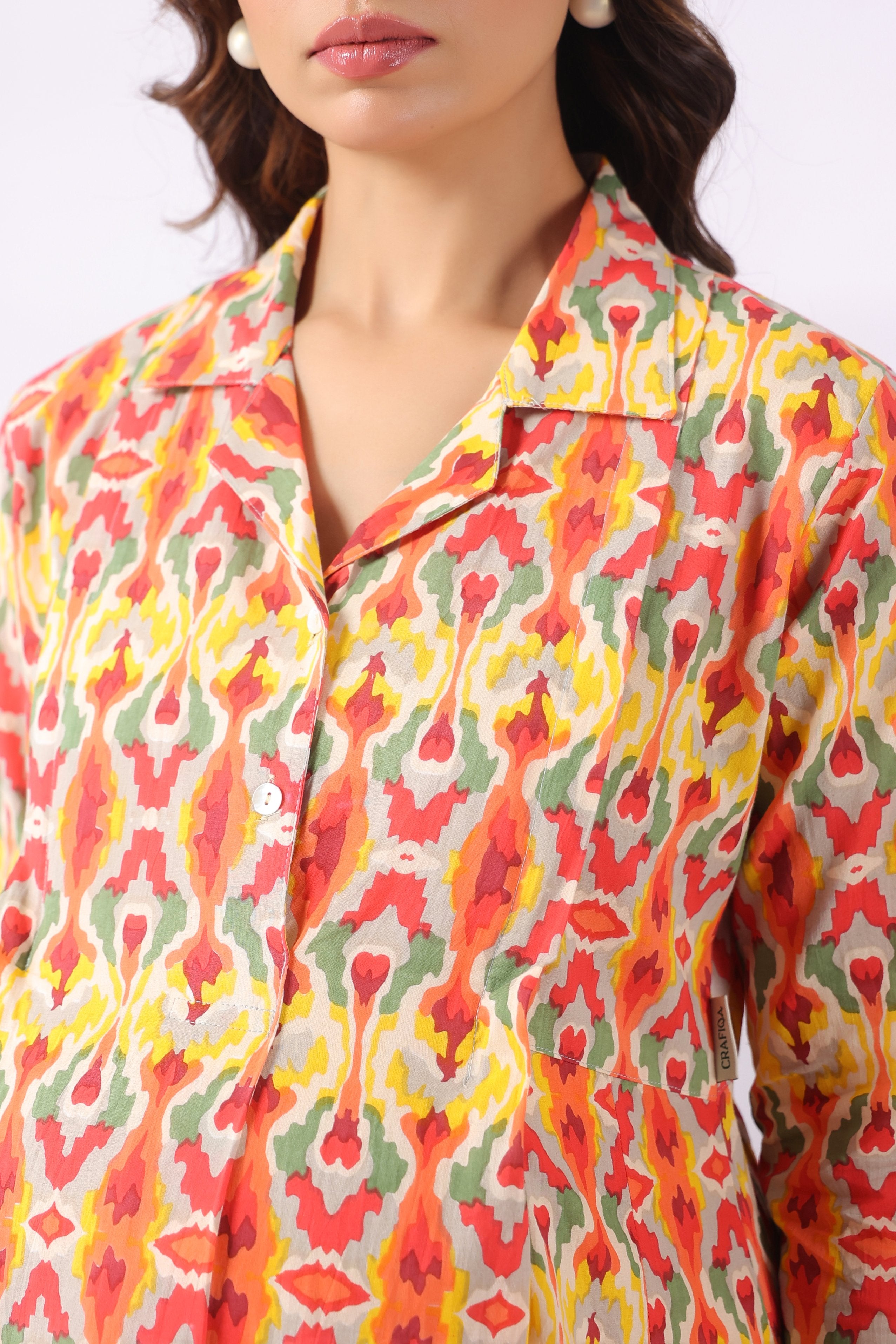 Rangrez Ikat Cotton Maternity - Nursing Kurta