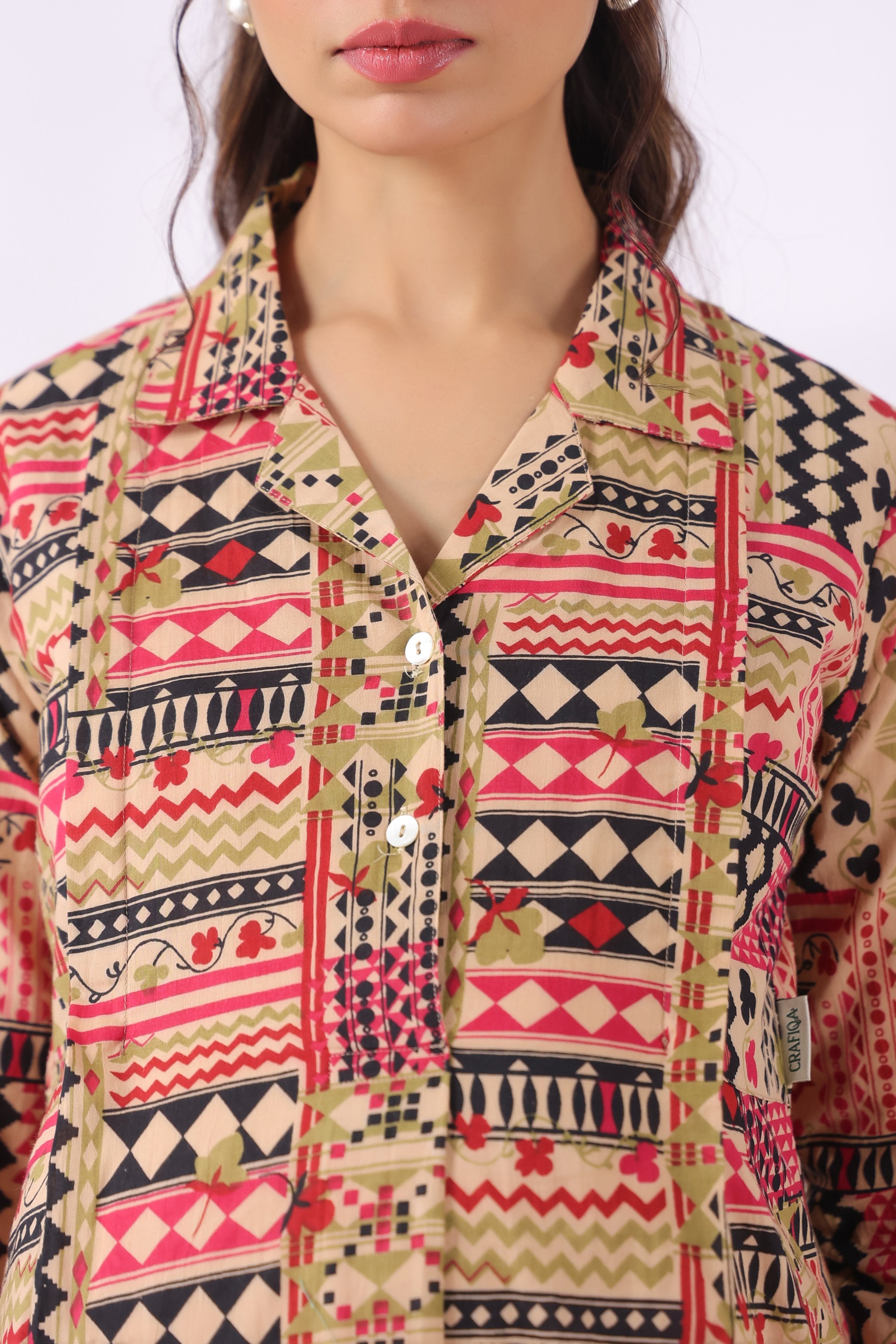 Boho Mosaic Cotton Maternity - Nursing Kurta