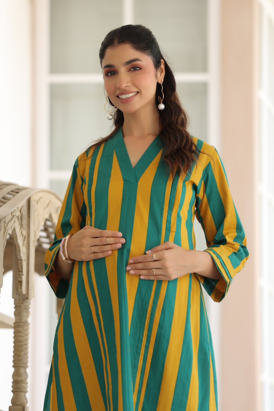 Prism Stripe Cotton Maternity - Nursing Co-ord Set
