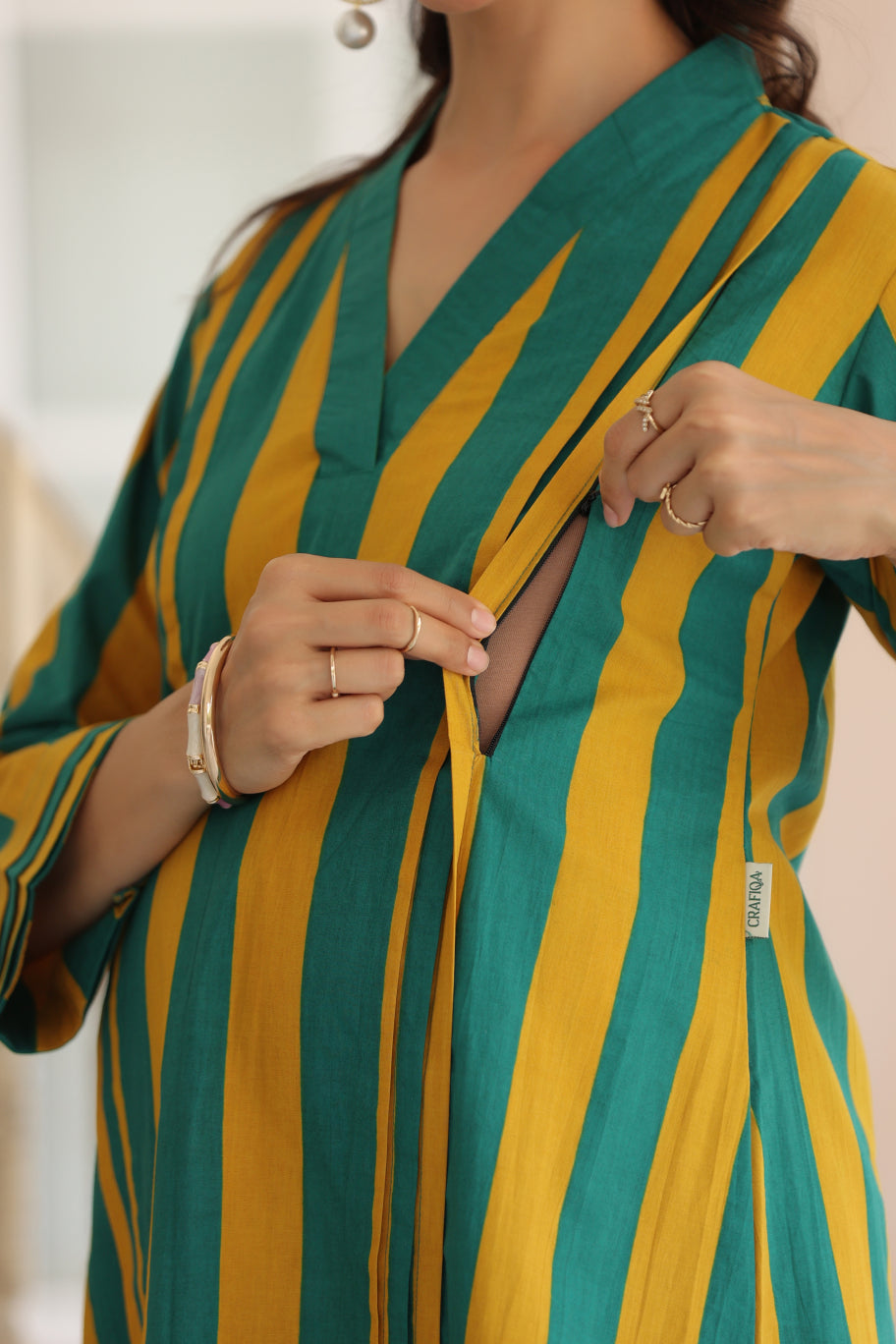 Prism Stripe Cotton Maternity - Nursing Co-ord Set