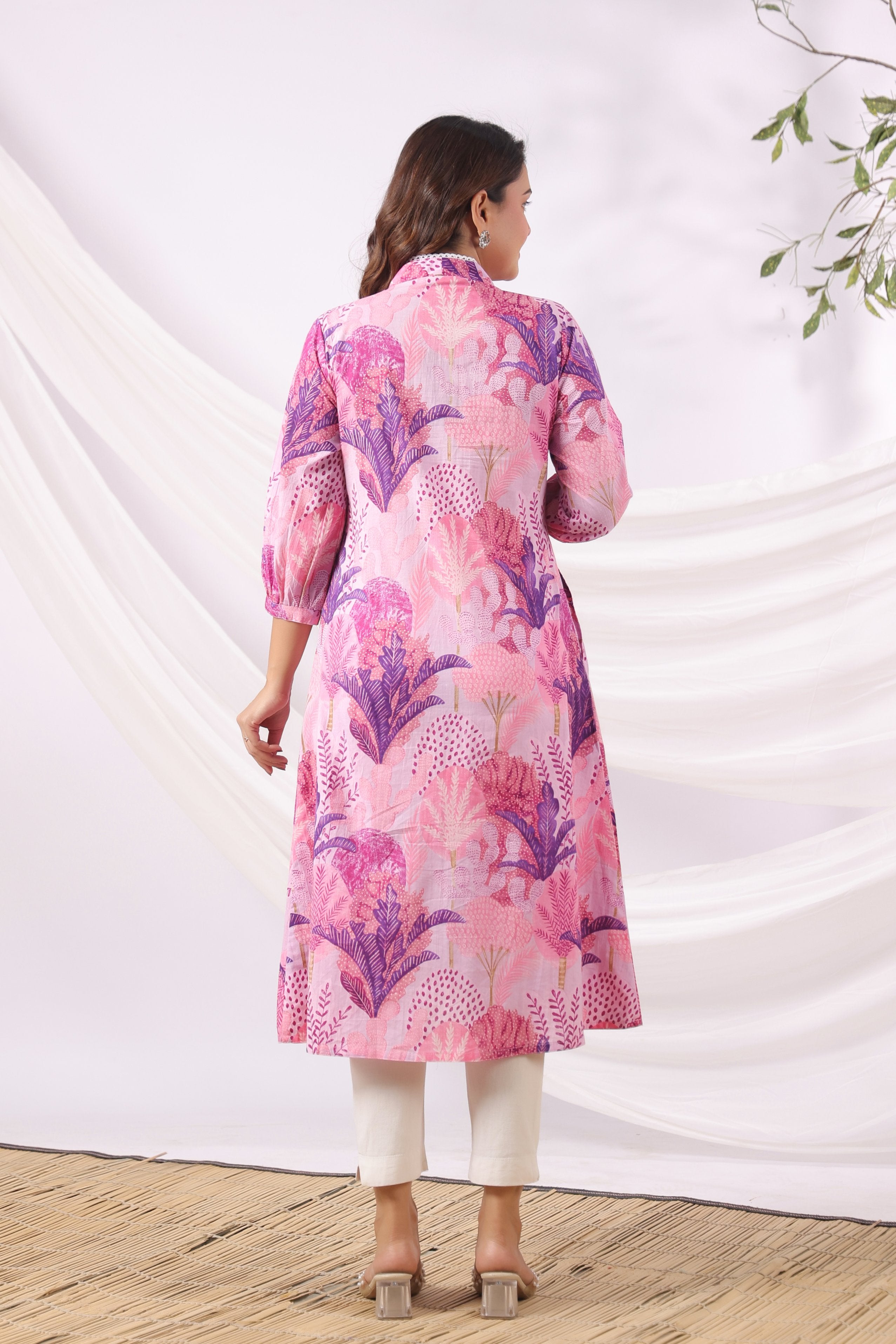 Lavender Bloom Garden Cotton Maternity - Nursing Kurta