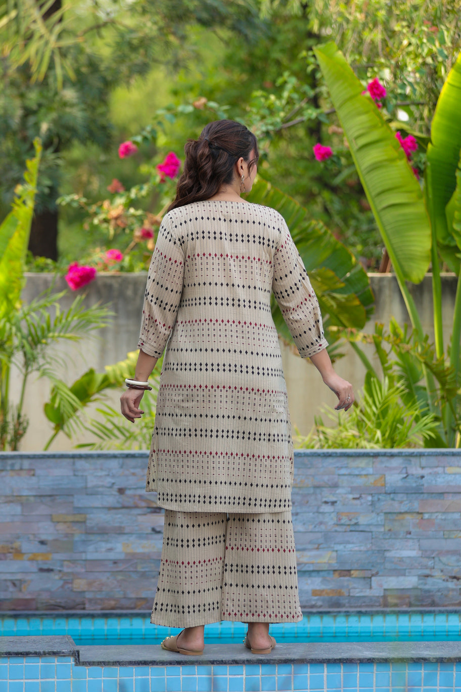 Desert Rhombus Cotton Maternity - Nursing Co-ord Set