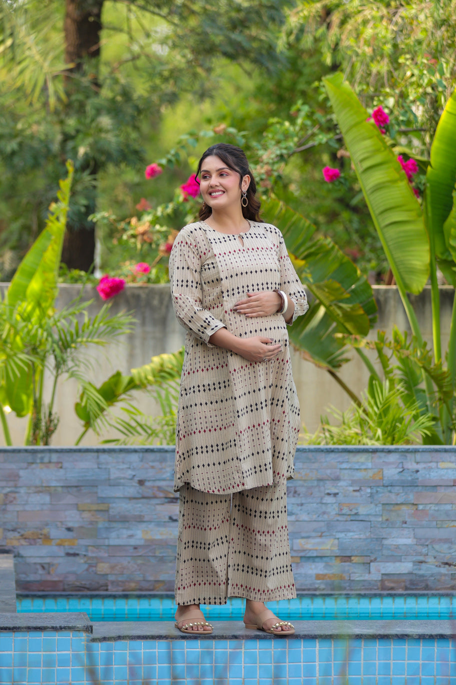 Desert Rhombus Cotton Maternity - Nursing Co-ord Set
