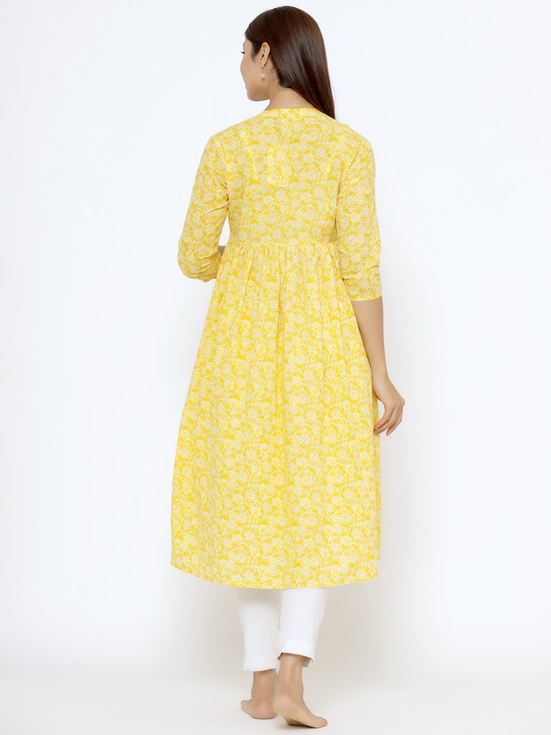 Yellow Sunshine Cotton Maternity - Nursing Kurta