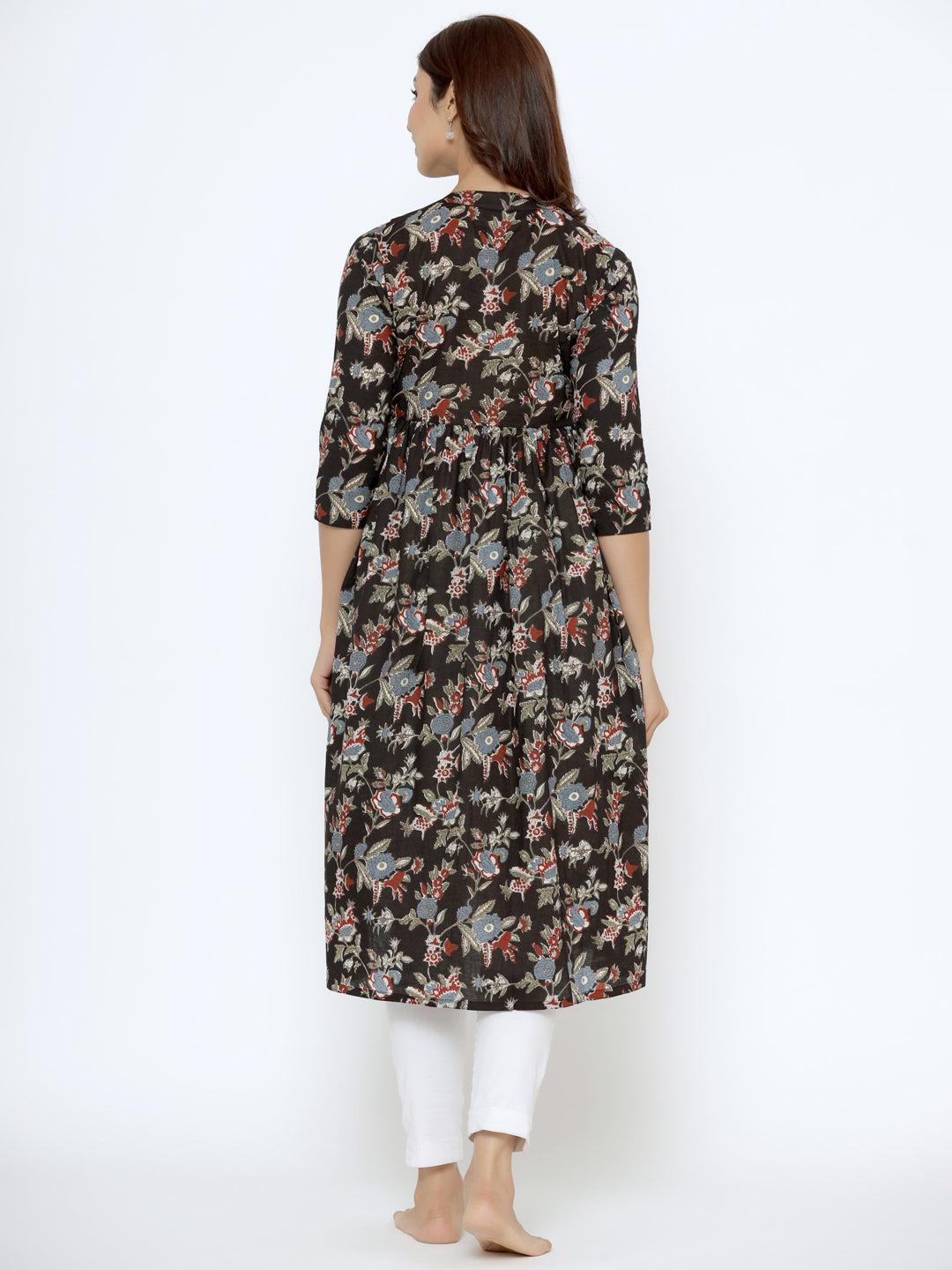 Midnight Jaal Cotton Maternity - Nursing Kurta