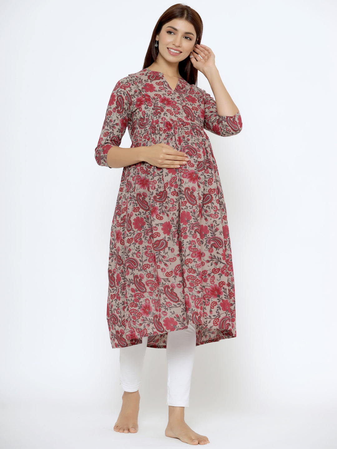 Wild Orchid Cotton Maternity - Nursing Kurta