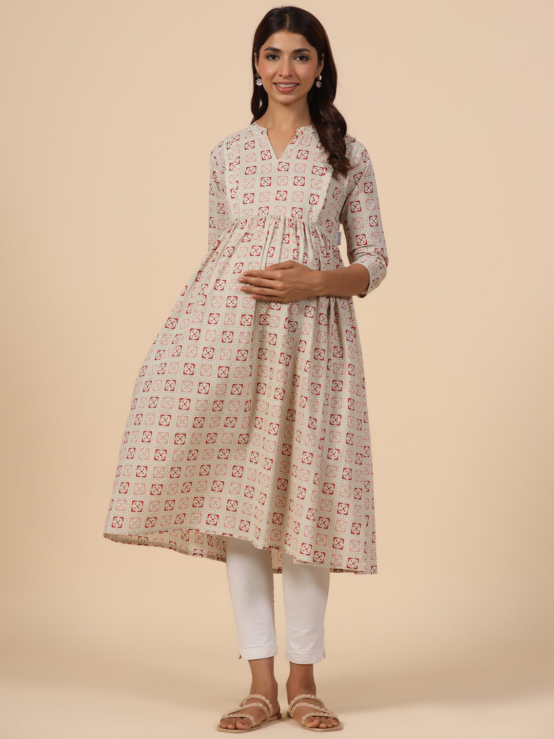 Baby Powder Cotton Maternity - Nursing Kurta