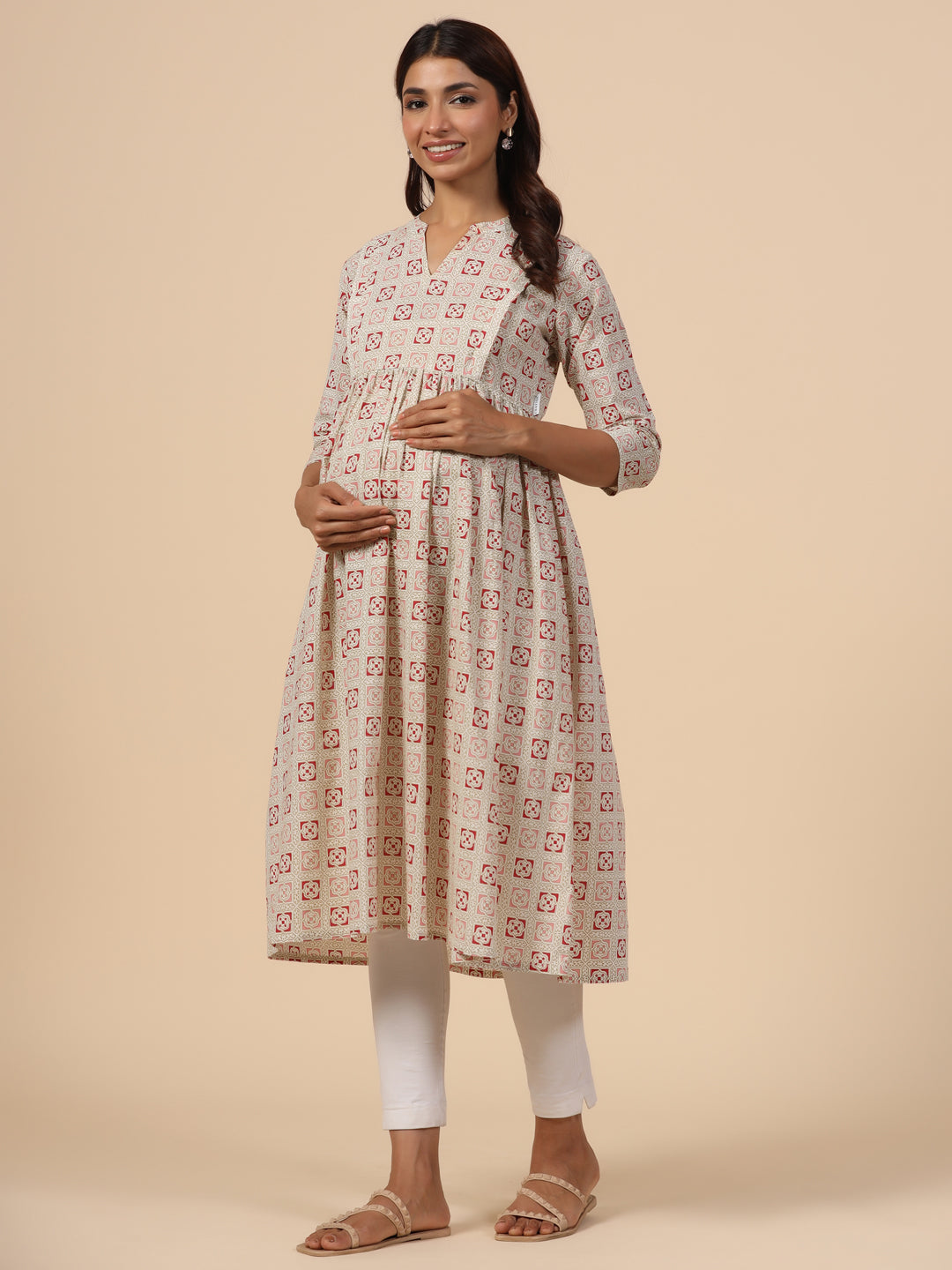 Baby Powder Cotton Maternity - Nursing Kurta