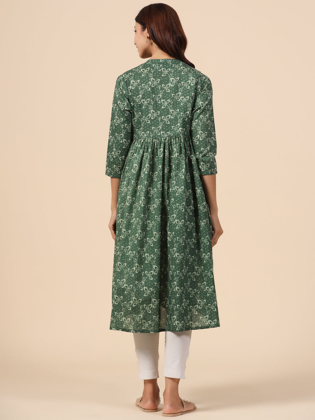 Basil Leaf Cotton Maternity - Nursing Kurta