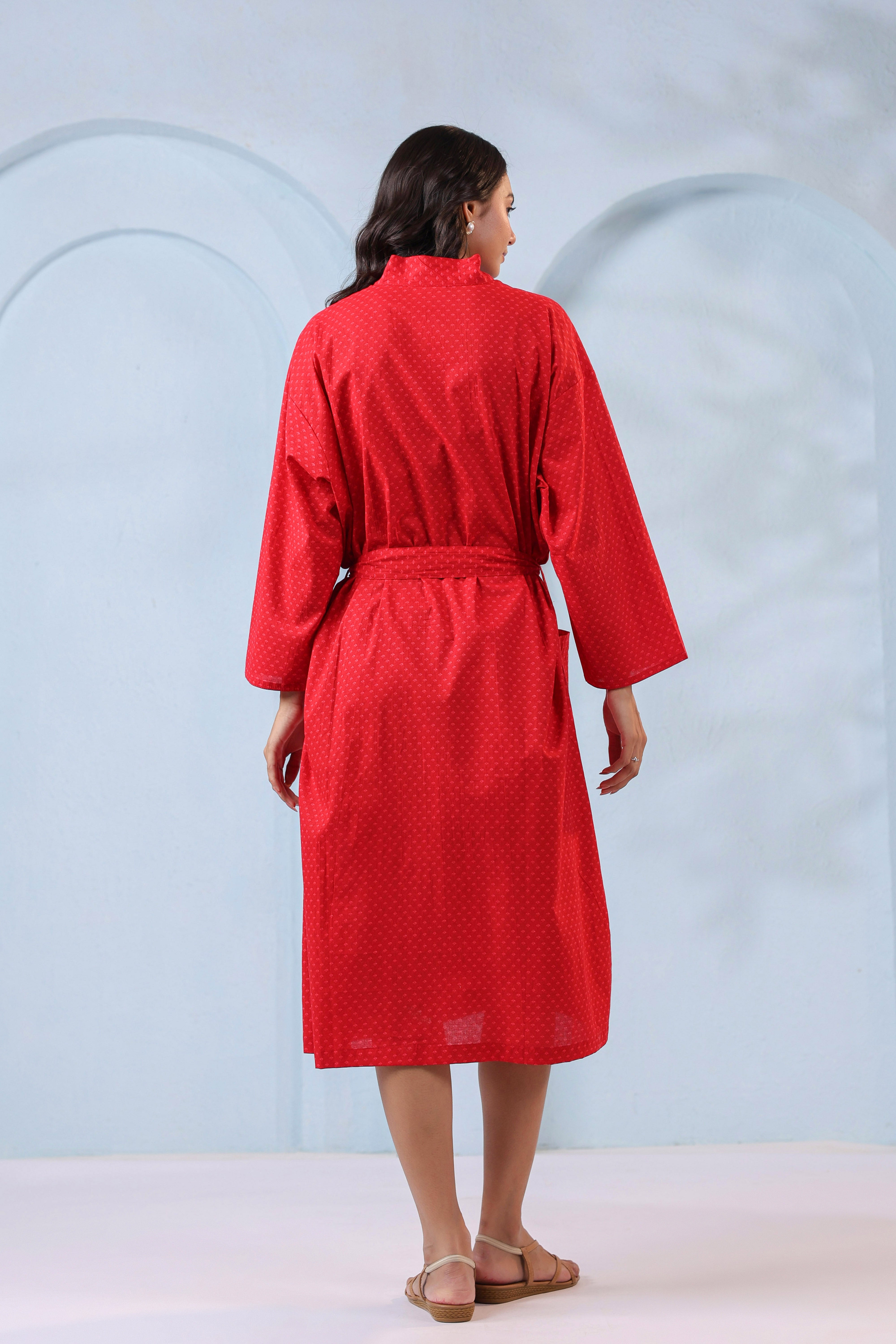 Red Bell Pepper Cotton Robe ( One-Size )