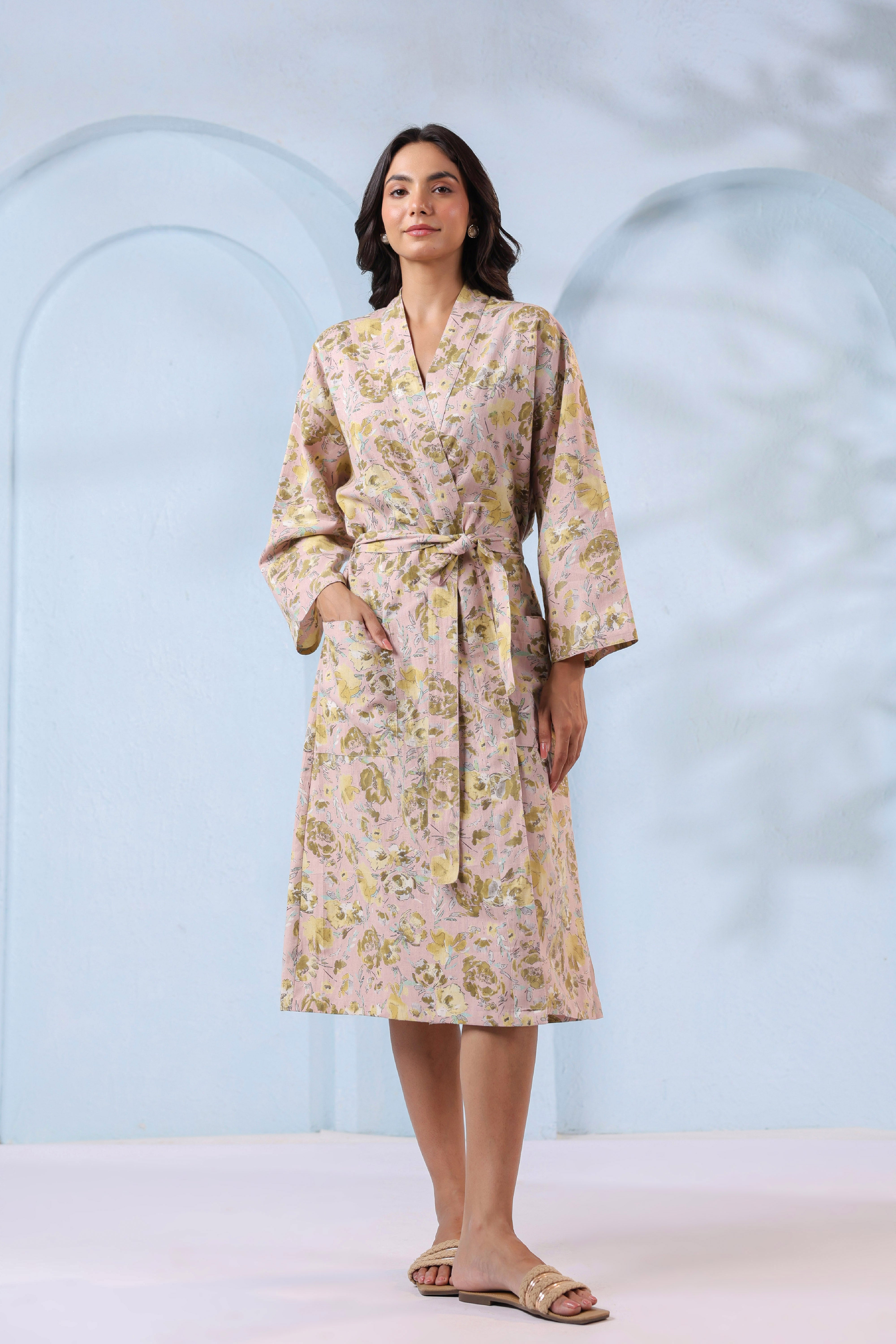 Peach Bud Cotton Flex Robe ( One-Size )