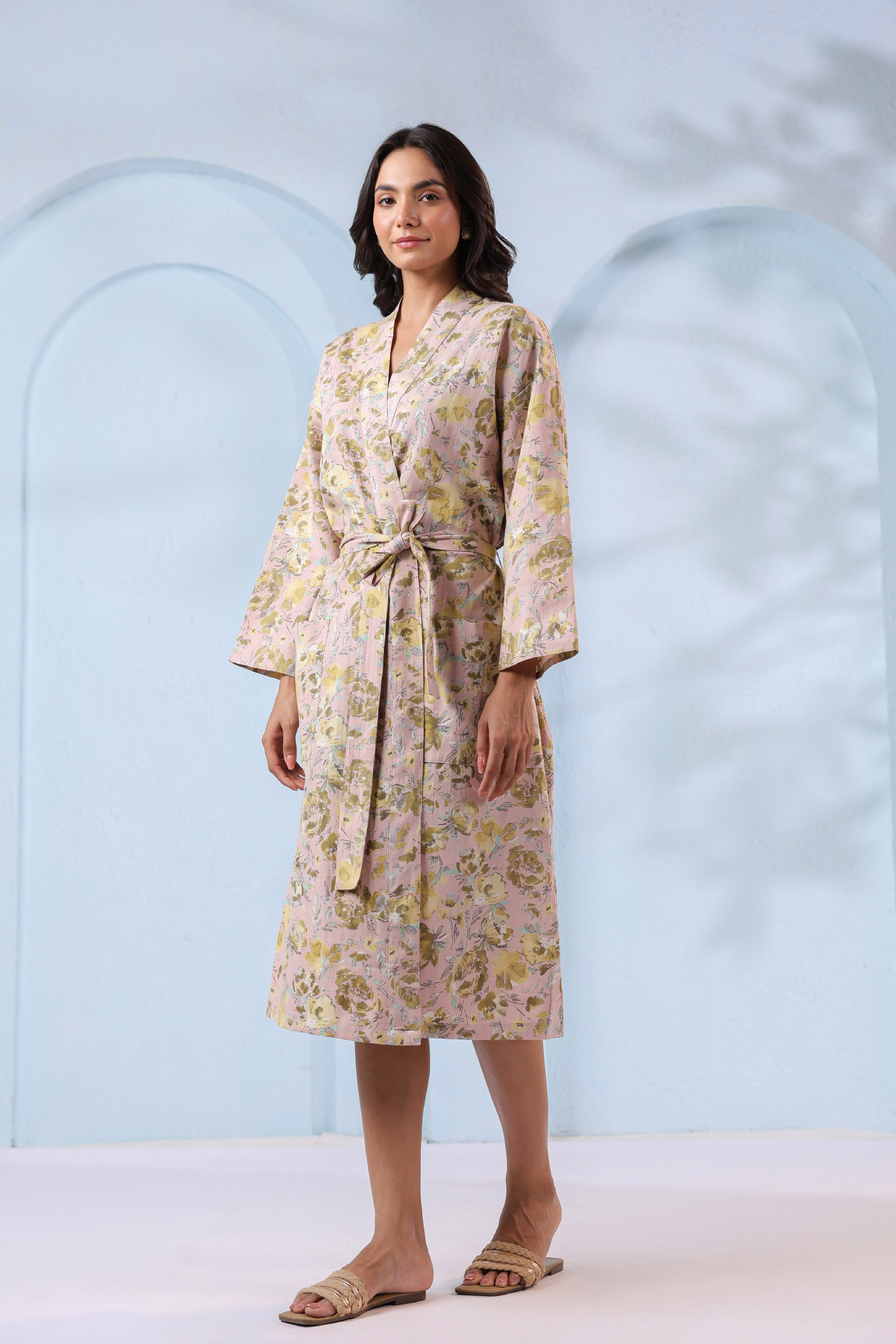 Peach Bud Cotton Flex Robe ( One-Size )