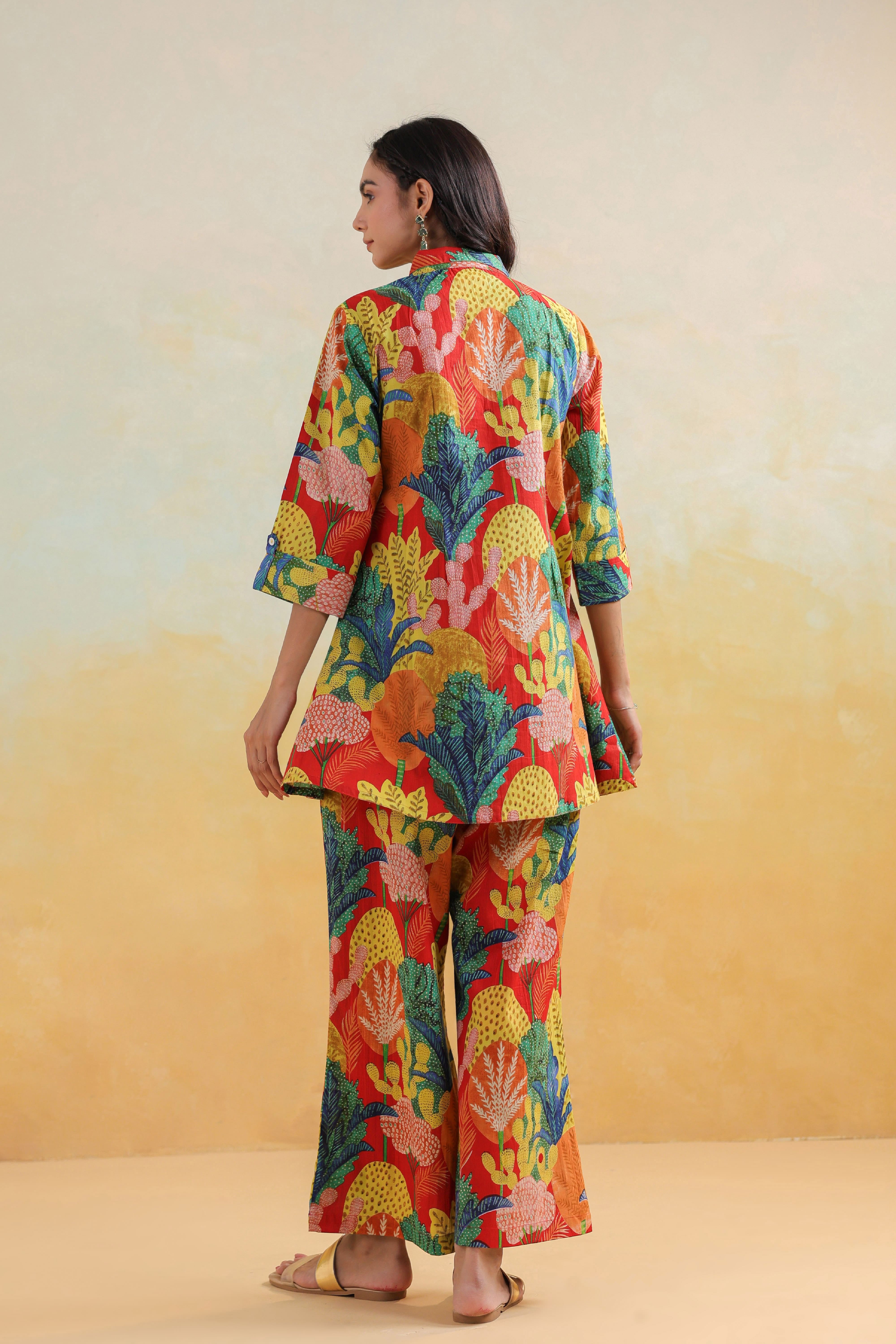 Vivid Bloom Cotton Co-ord Set