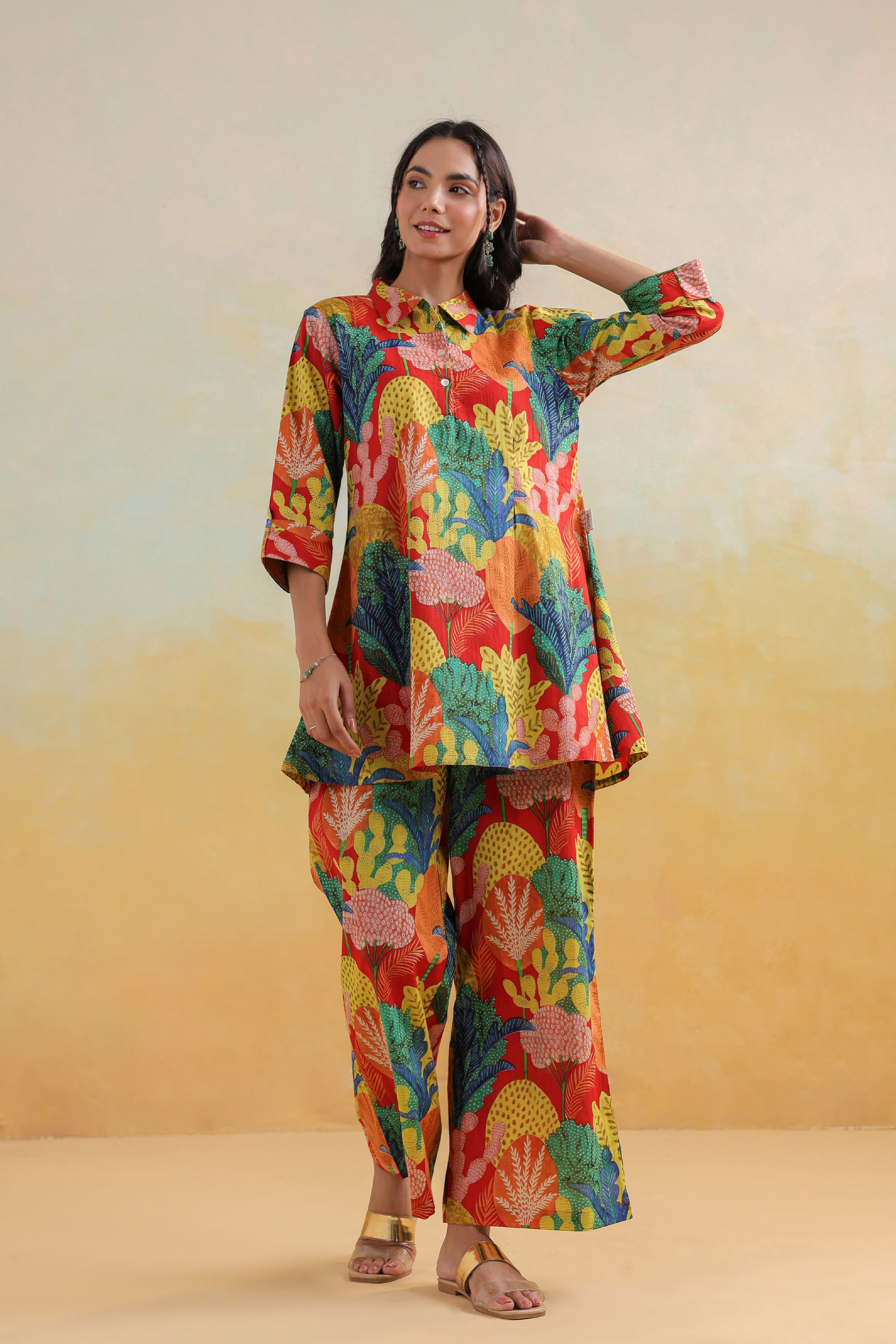 Vivid Bloom Cotton Co-ord Set