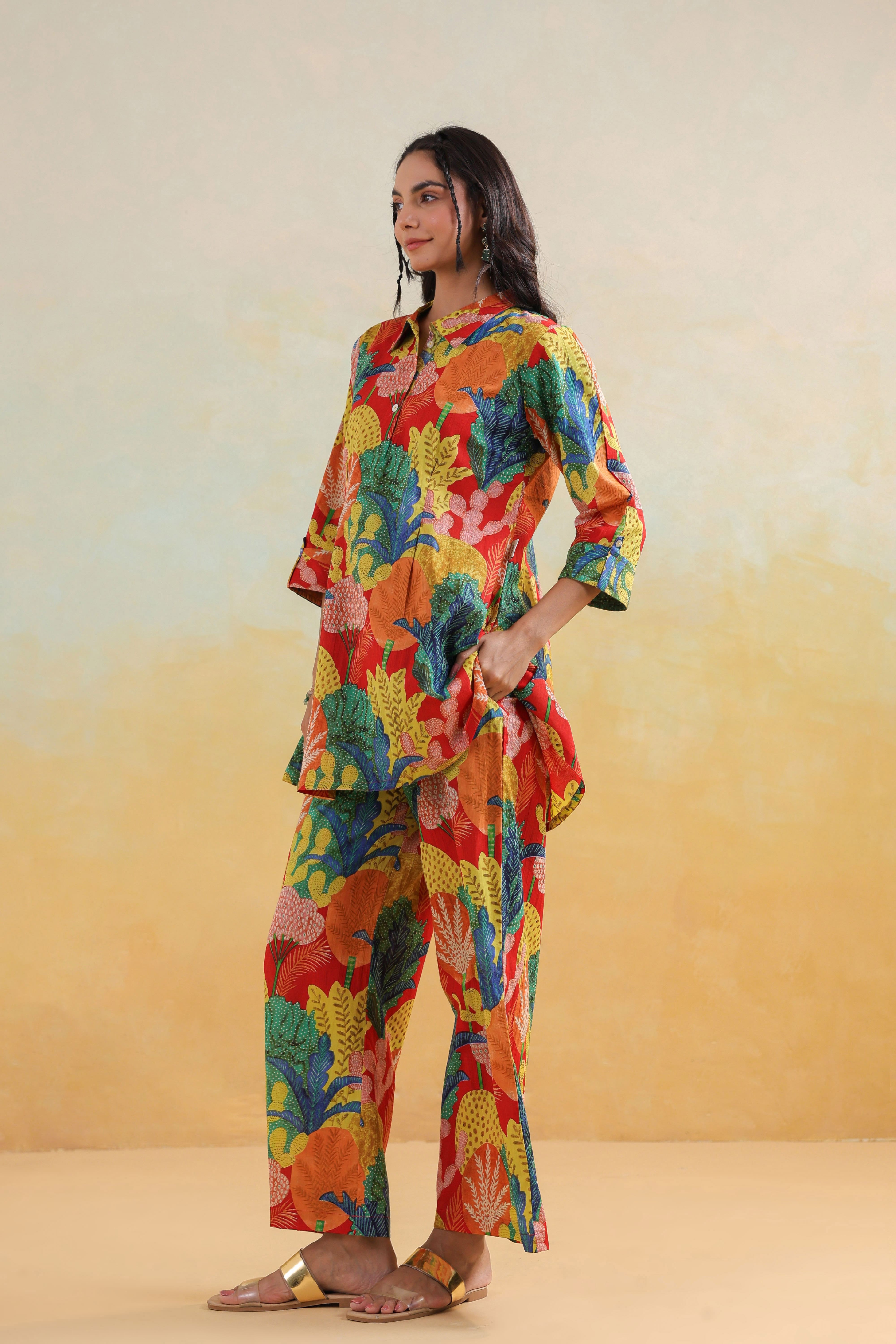 Vivid Bloom Cotton Co-ord Set