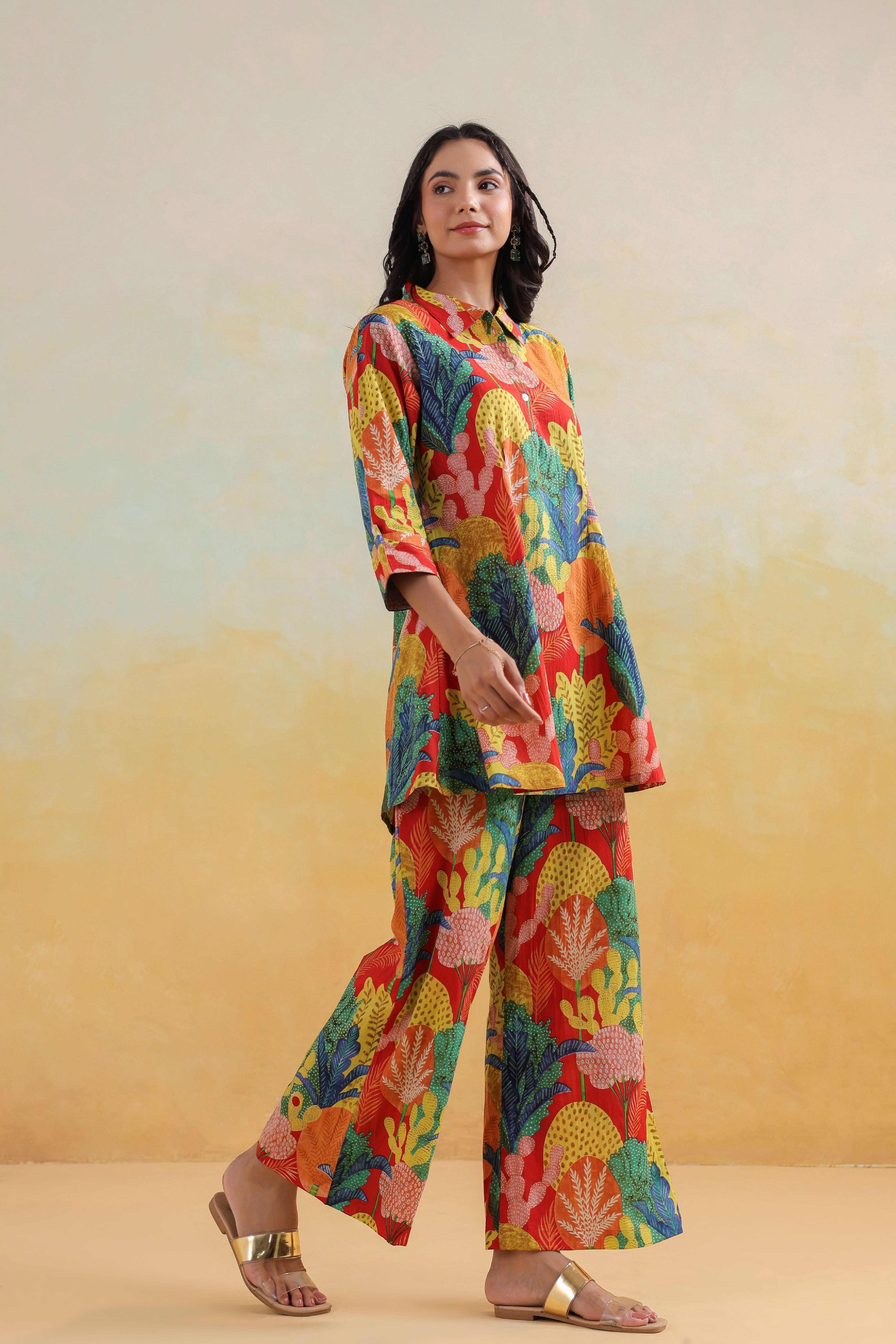 Vivid Bloom Cotton Co-ord Set